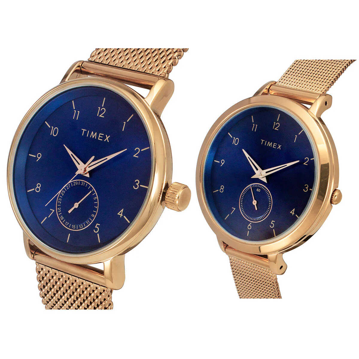 Timex Fashion Collection Premium Quality Multifunction Pair's Analog Blue Dial Coloured Quartz Watch, Round Dial with 43 mm Case width - TW00PR293 - Image 2