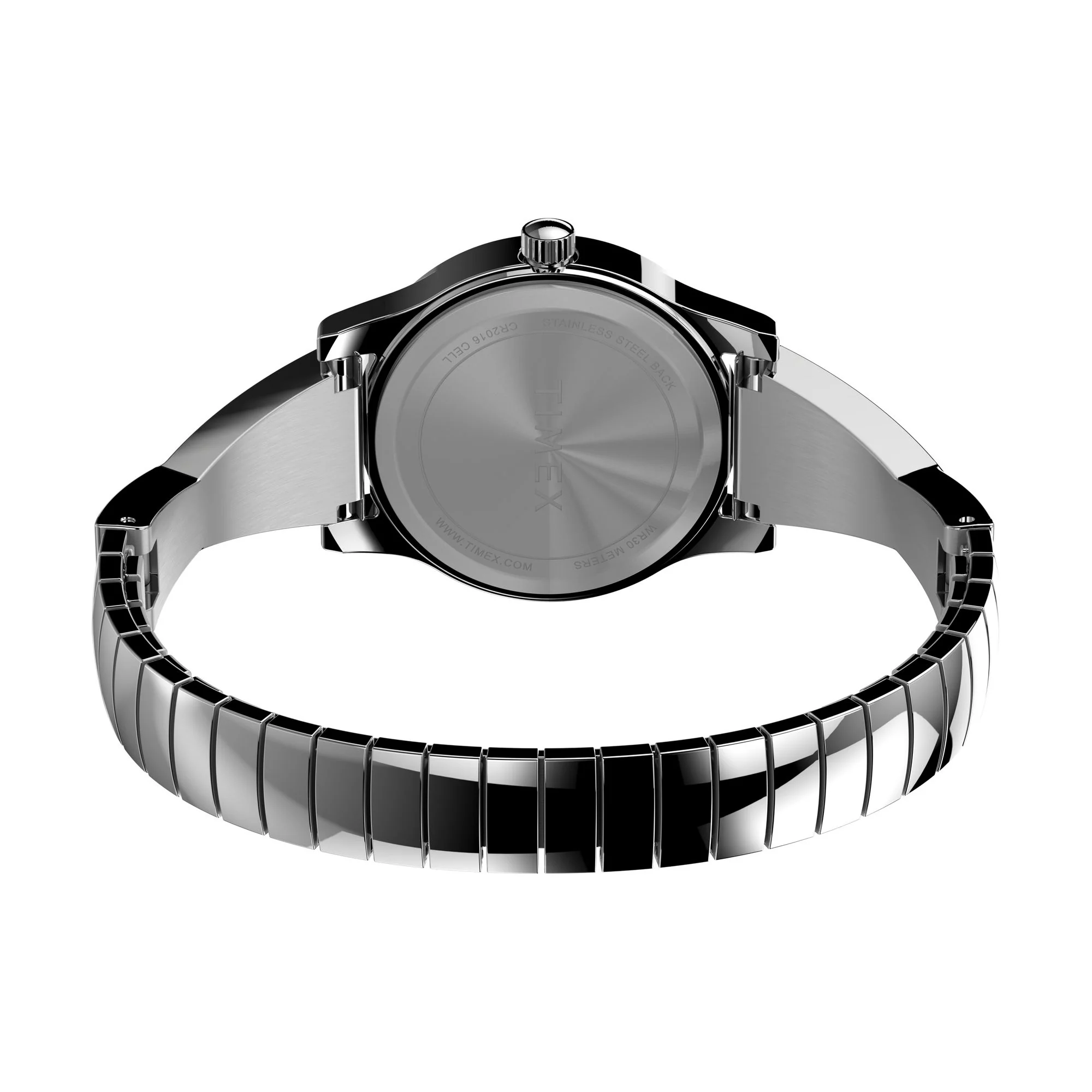 TIMEX Fashion Stretch Bangles Silver Round Dial Analog Women's Watch - TW2V69600UJ - Image 5