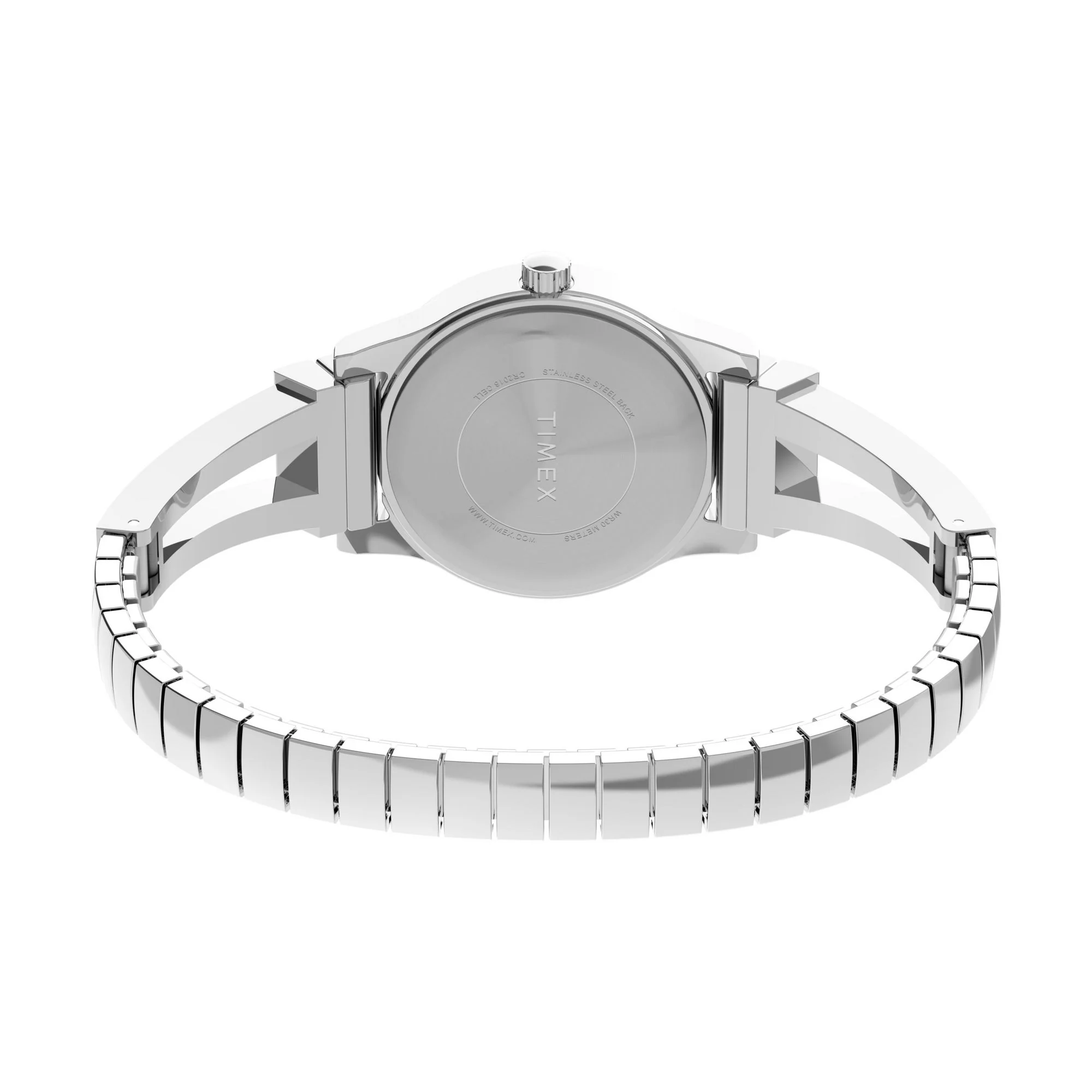 TIMEX Fashion Stretch Bangles Silver Round Dial Analog Women's Watch - TW2W18400JQ - Image 4