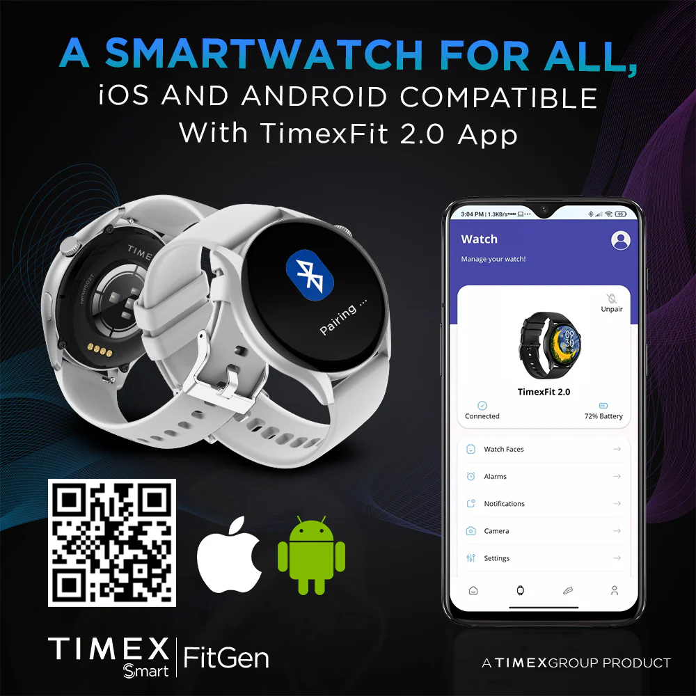 Timex FitGen 1.43 Round AMOLED Smartwatch with 466x466 Pixel Resolution|Single Sync Bluetooth Calling| Rotating Crown| Metallic Body|Always On Display|AI Voice Assist|100 Sports Modes|200 Watchfaces|Upto 7 Days Battery(Normal Usage) - TWTXW502T - Image 7