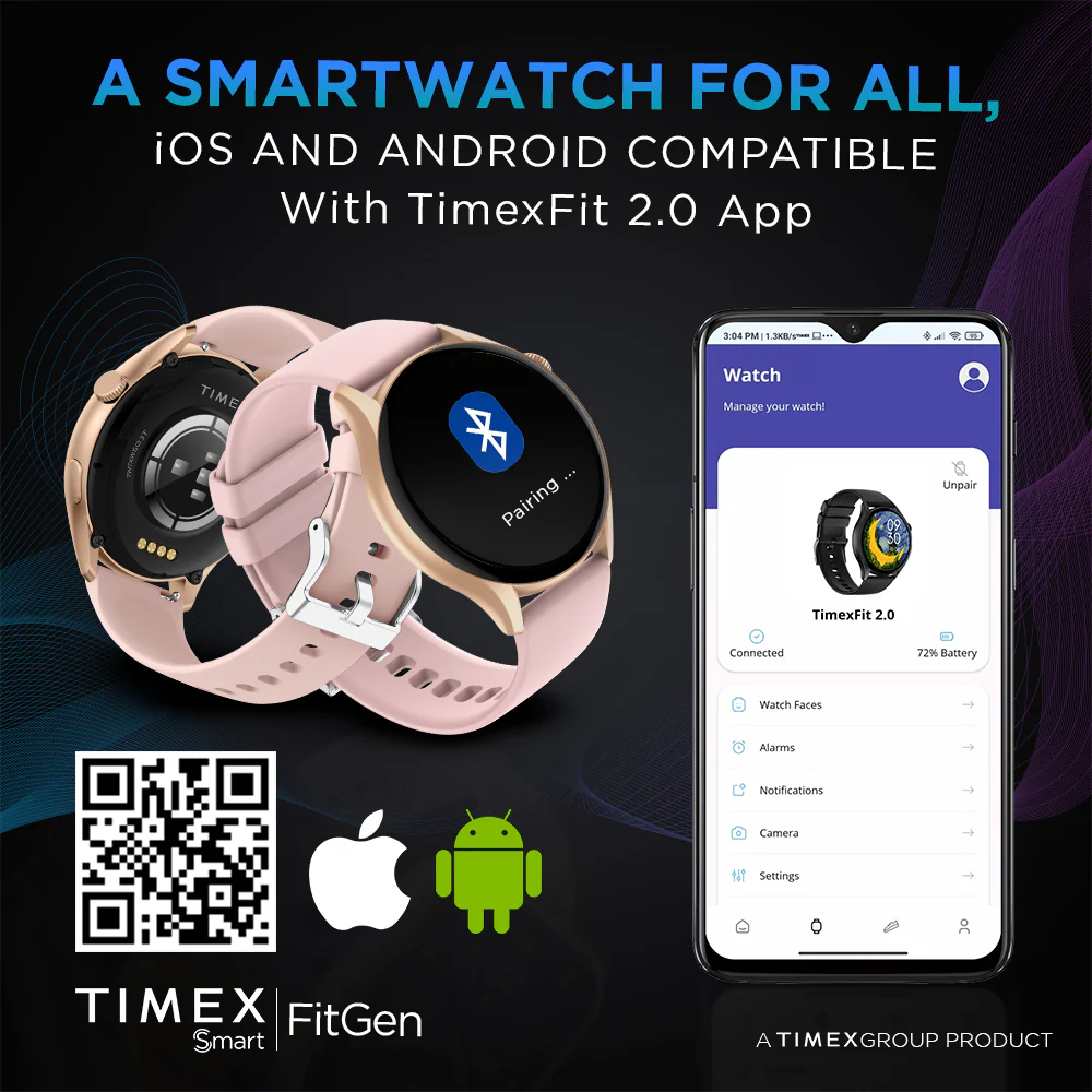 Timex FitGen 1.43 Round AMOLED Smartwatch with 466x466 Pixel Resolution|Single Sync Bluetooth Calling| Rotating Crown| Metallic Body|Always On Display|AI Voice Assist|100 Sports Modes|200 Watchfaces|Upto 7 Days Battery(Normal Usage) - TWTXW503T - Image 7