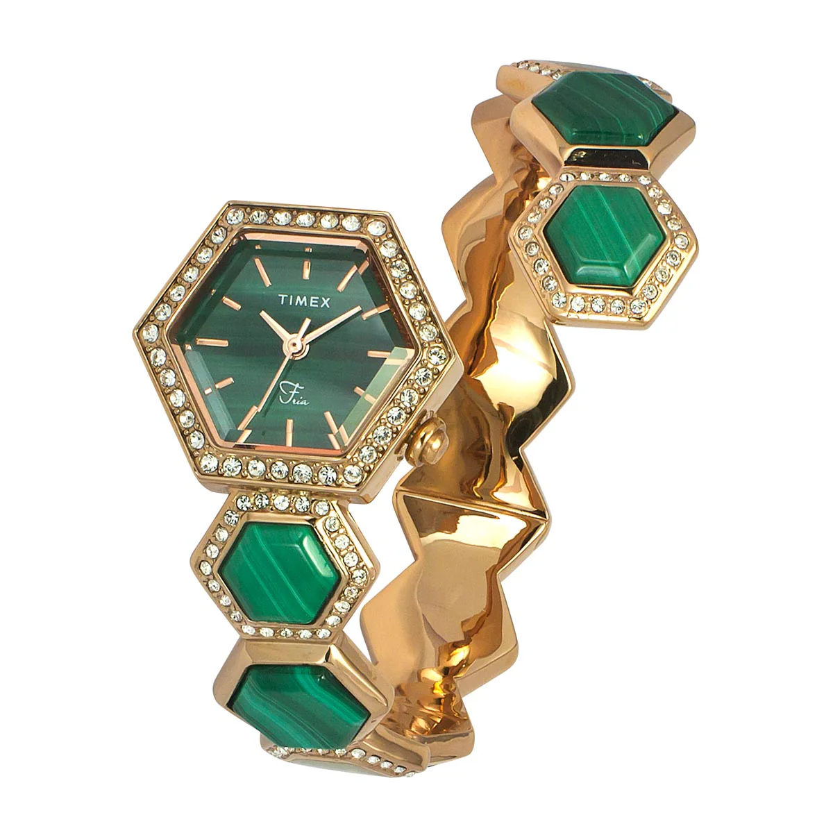 TIMEX Fria Women Green Hexagon Dial Analog Watch - TWEL17901 - Image 2