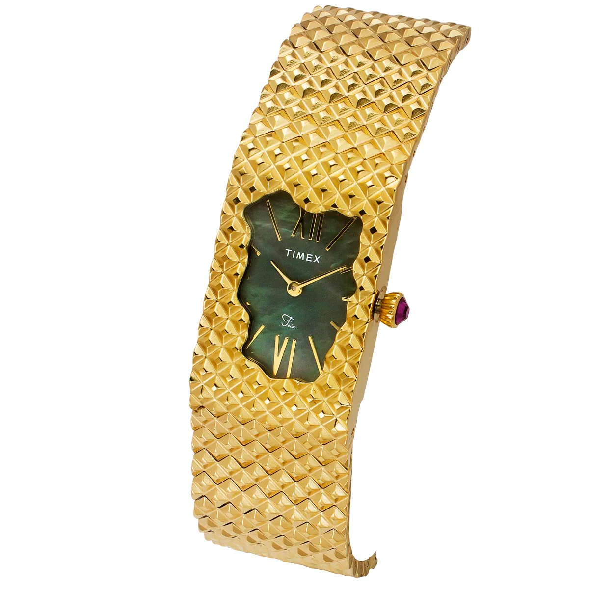 TIMEX Fria Women Mother of Pearl Black Rectangle Dial Analog Watch - TWEL77706 - Image 2