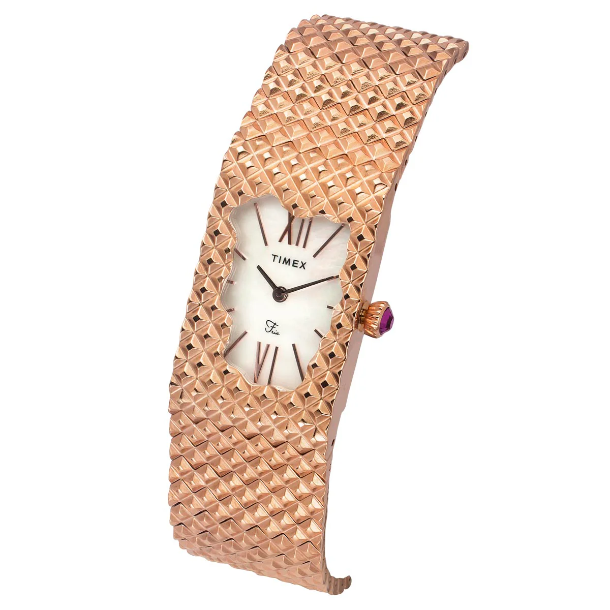 TIMEX Fria Women Mother of Pearl White Rectangle Dial Analog Watch - TWEL77702 - Image 2