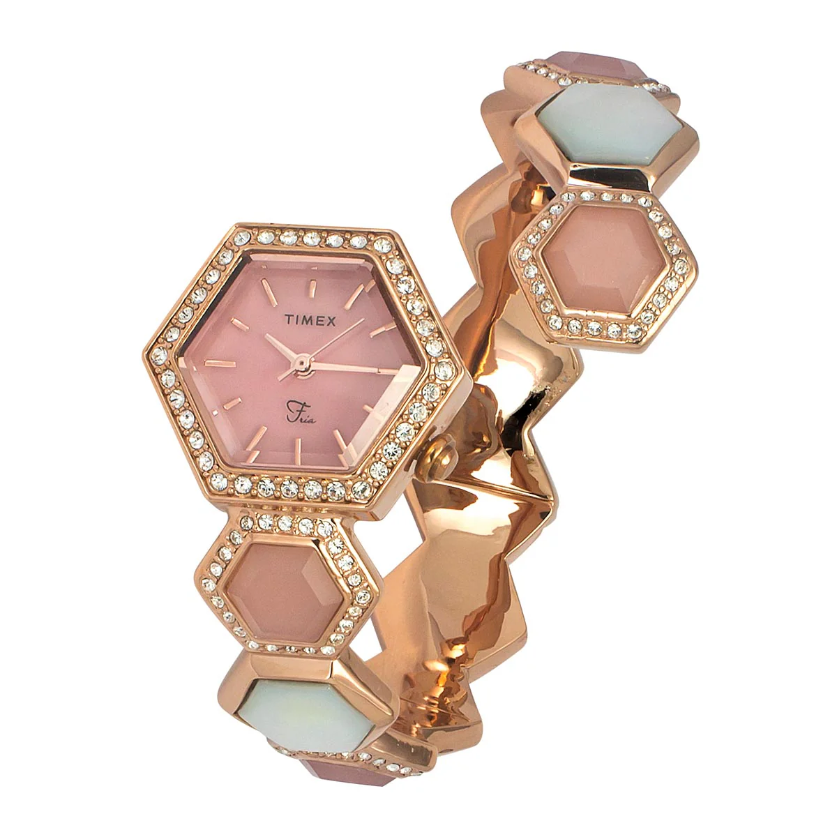 TIMEX Fria Women Pink Hexagon Dial Analog Watch - TWEL17903 - Image 2