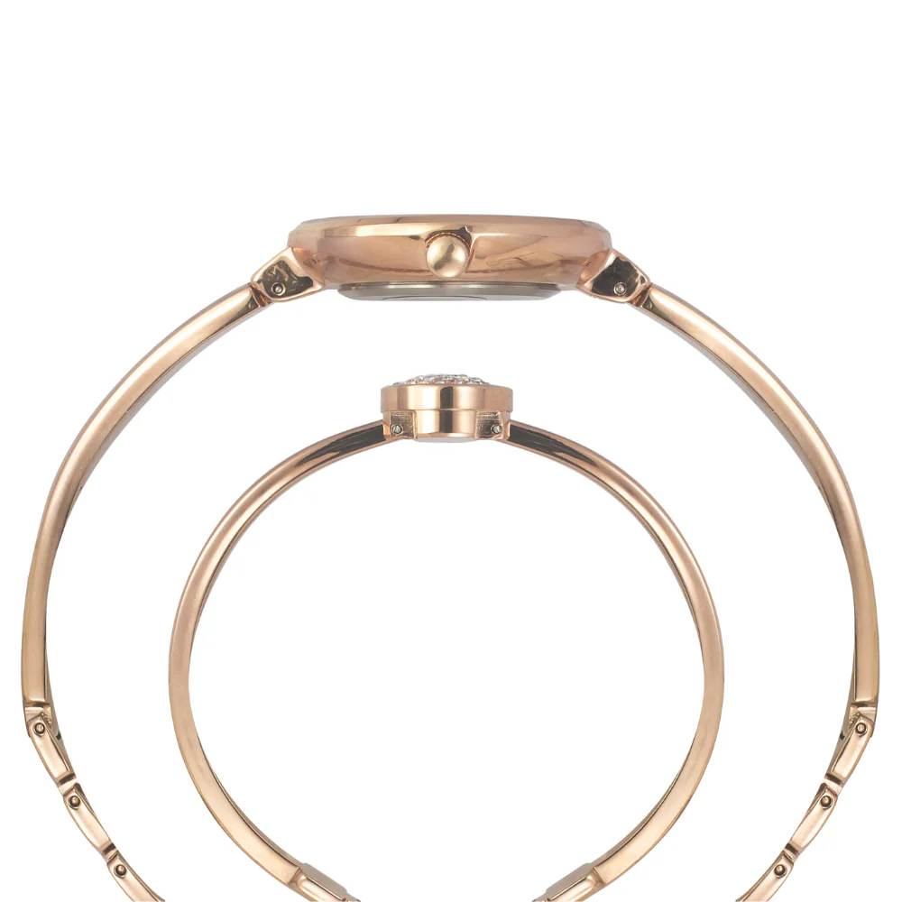 Timex Fria Women Rose Gold Round Dial Analog Watch with Bracelet - TWEL18502 - Image 3