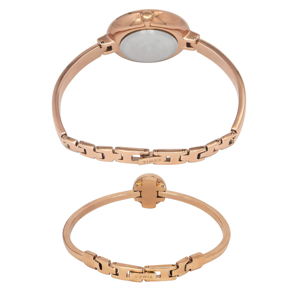 Timex Fria Women Rose Gold Round Dial Analog Watch with Bracelet - TWEL18502 - Image 4
