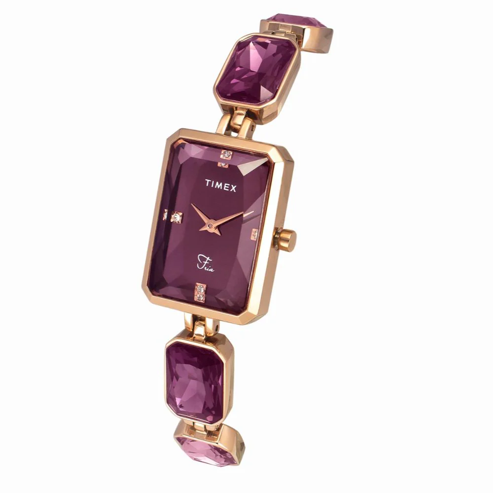 Timex Fria Women Burgundy Rectangular Analog Watch - TWEL16903 - Image 2