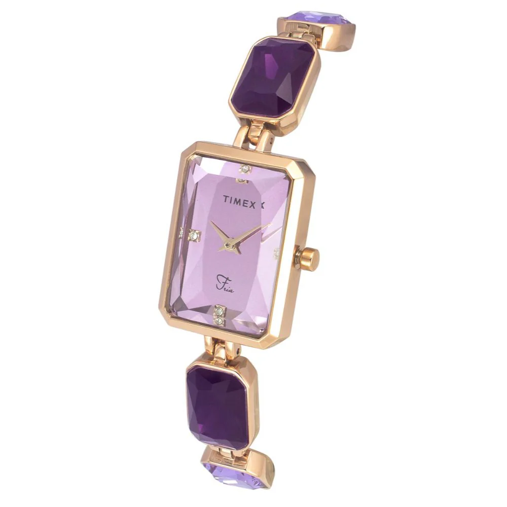 Timex Fria Women Lavender Rectangular Analog Watch - TWEL16901 - Image 2