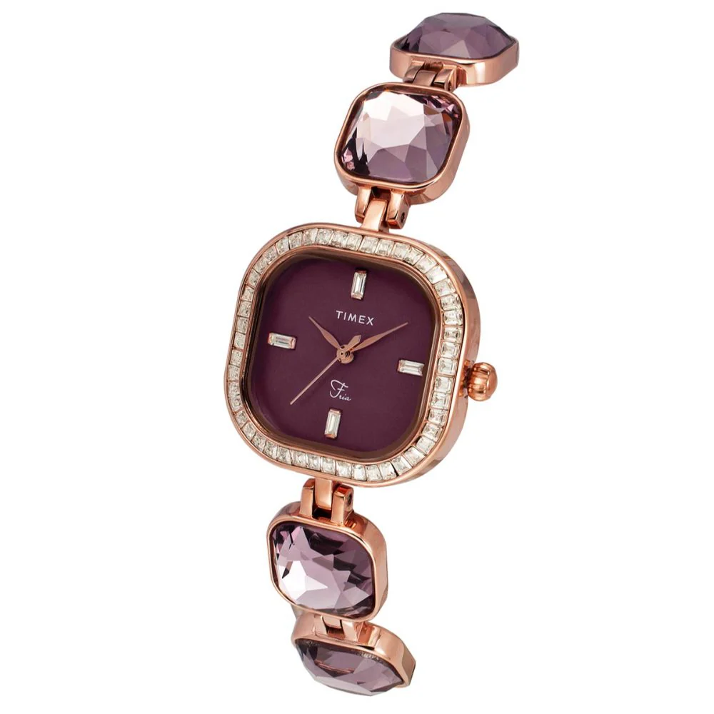 Timex Fria Women Burgundy Square Analog Watch - TWEL17102 - Image 2