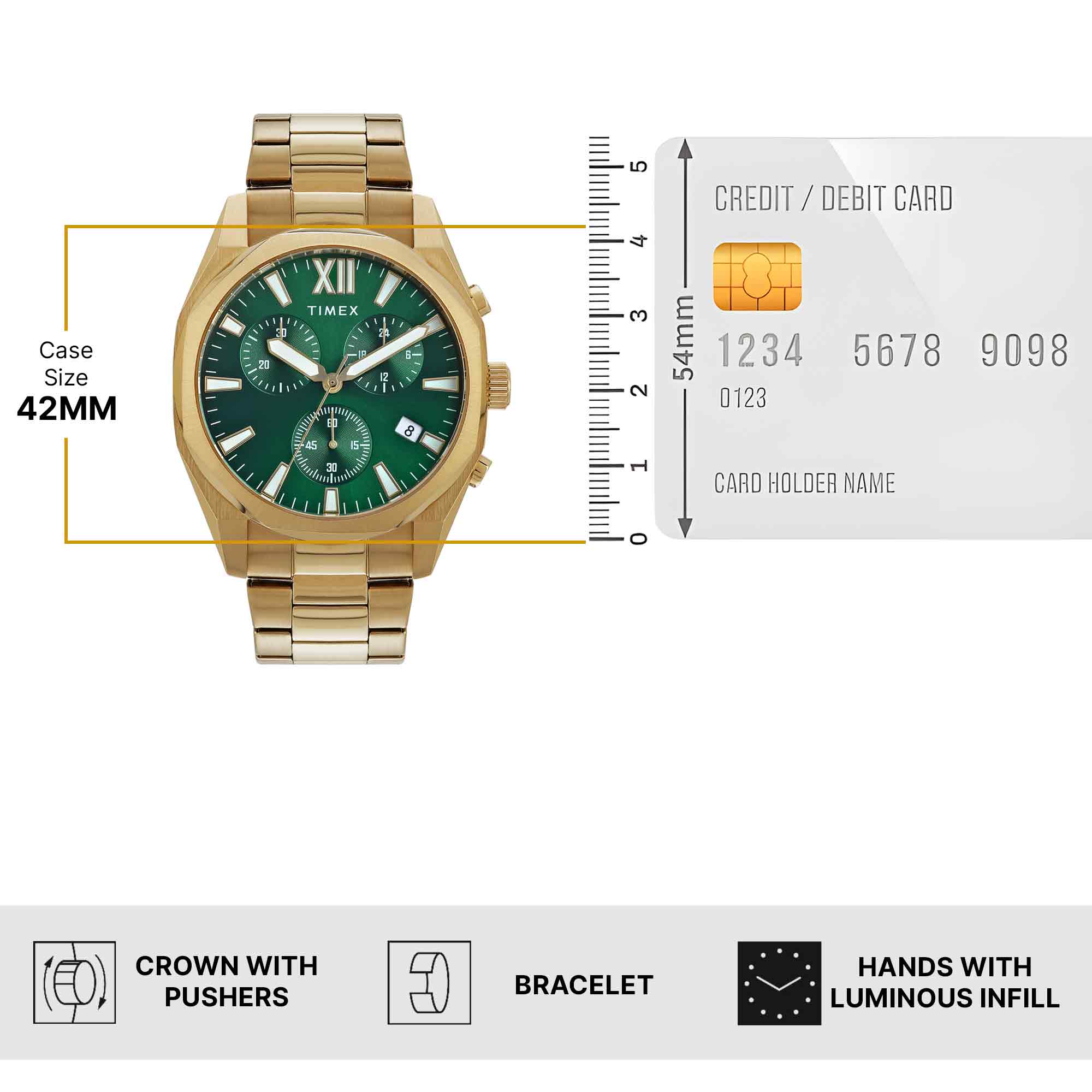 Timex Green Round Dial Analog Chronograph Men's Watch - TWEG296SMU06 - Image 6