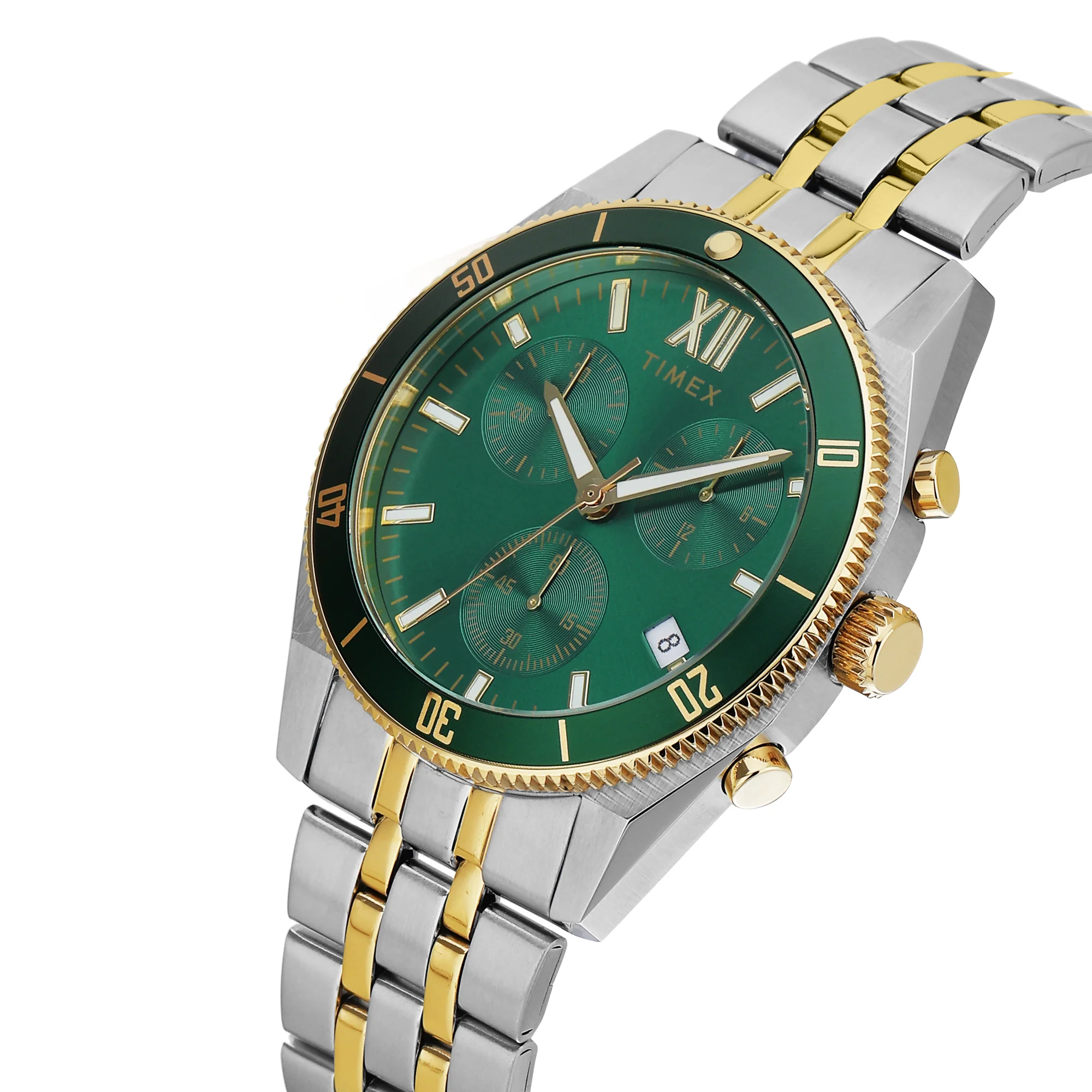 Timex Green Round Dial Analog Chronograph Men's Watch - TWEG298SMU01 - Image 2