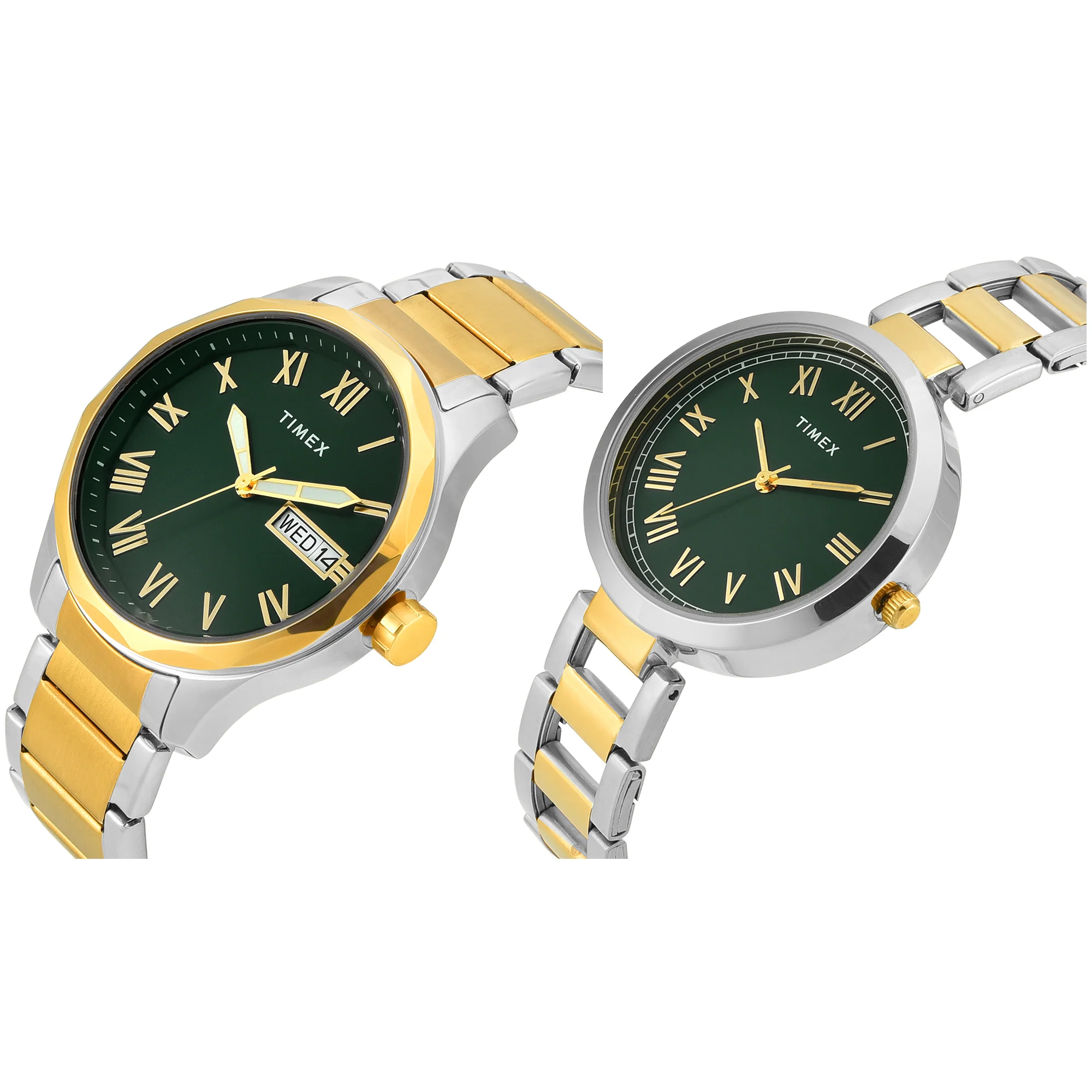TIMEX Green Round Dial Analog Pair's Watch - TW00PR340 - Image 2