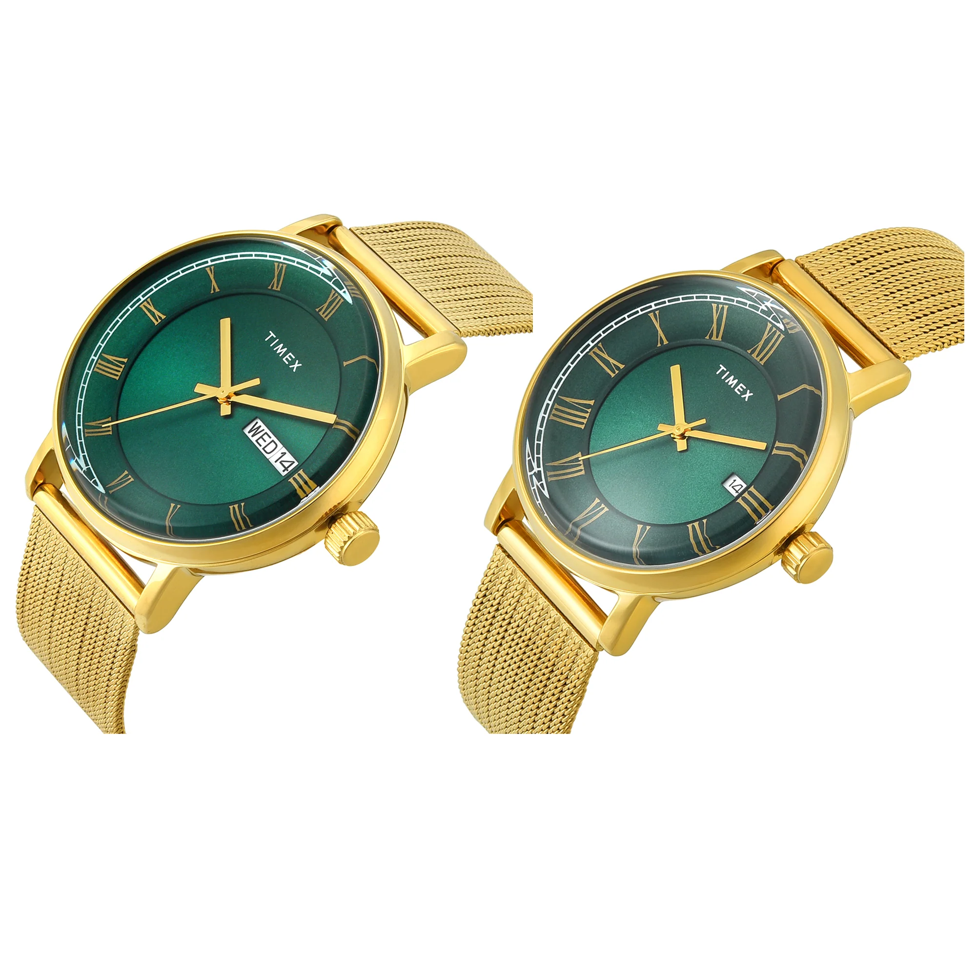 TIMEX Green Round Dial Analog Pair's Watch - TW00PR342 - Image 3