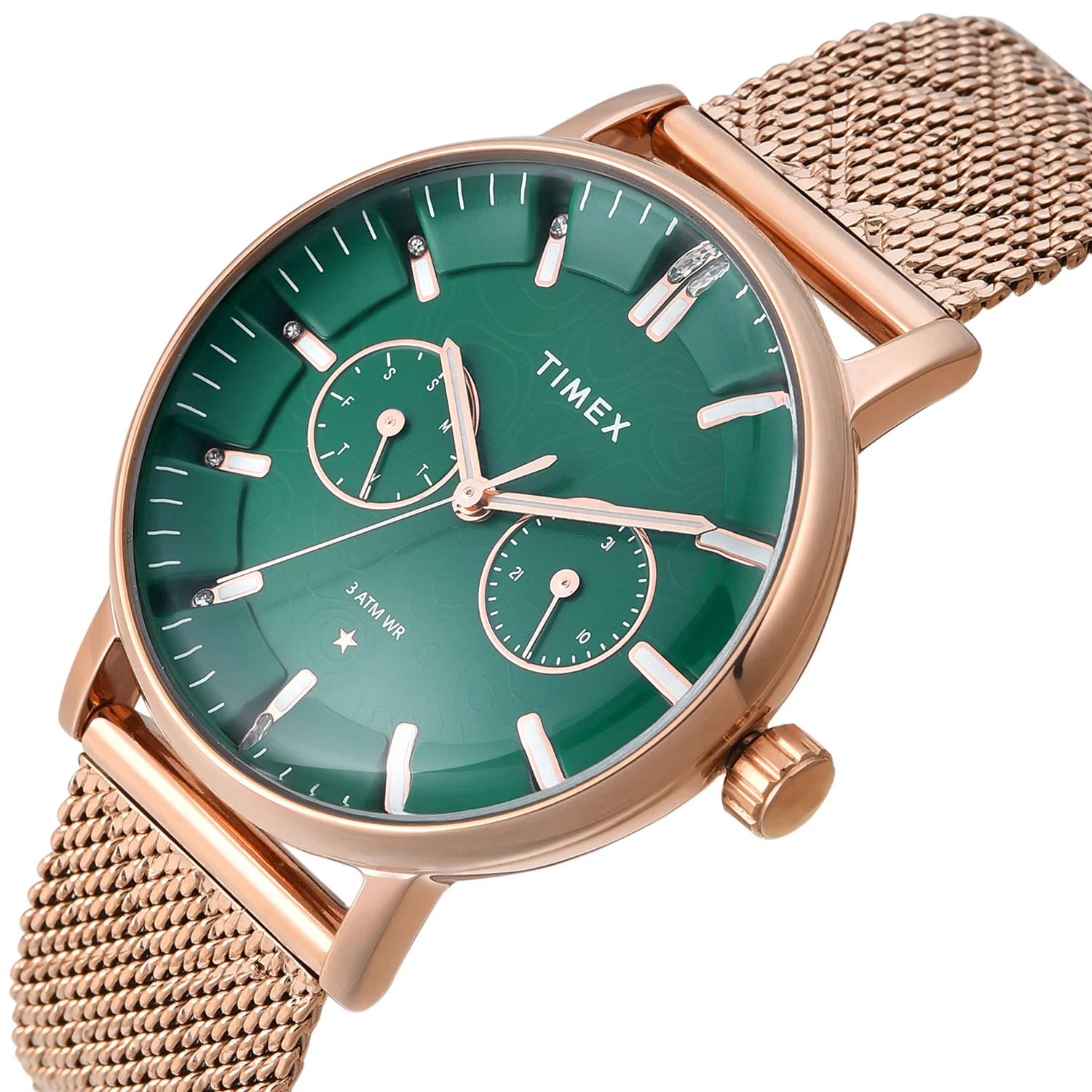 TIMEX Green Round Dial Analog Women's Watch - TWEL20302 - Image 4