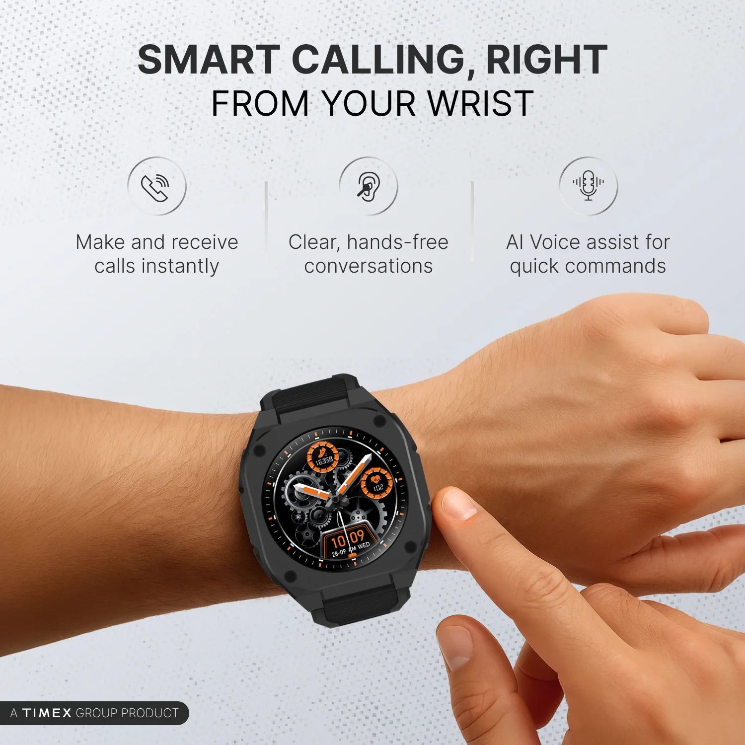 TIMEX Smart Halo 1.32(3.3cm) AMOLED Display with  BT Calling Smartwatch for Unisex - TWTXW1100T - Image 2