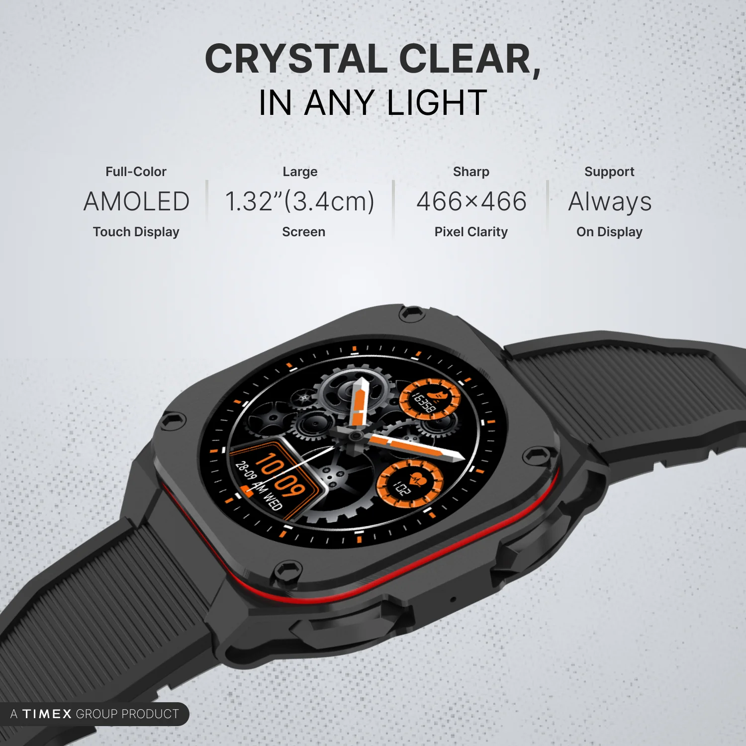 TIMEX Smart Halo 1.32(3.3cm) AMOLED Display with  BT Calling Smartwatch for Unisex - TWTXW1100T - Image 3