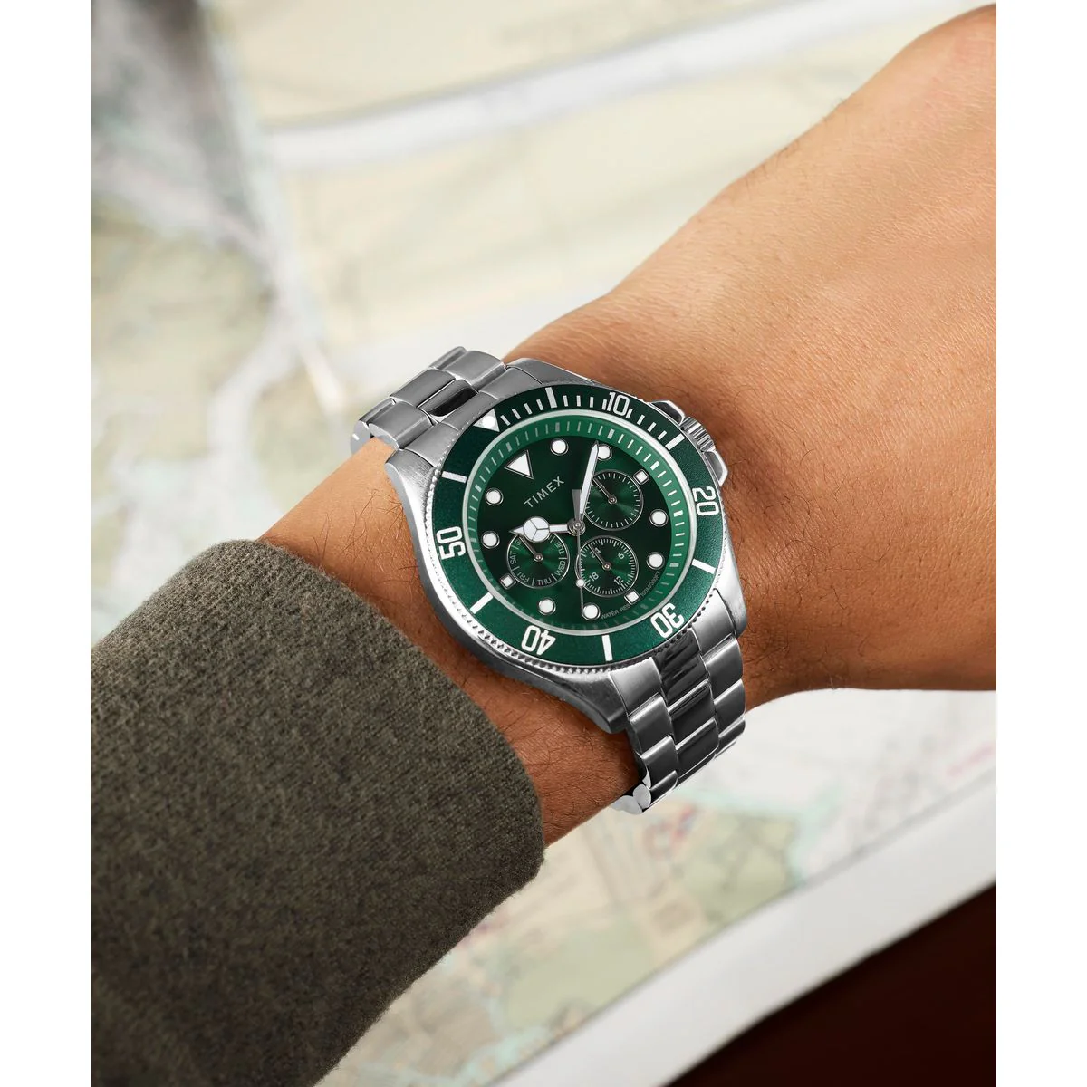 Timex Harborside Coast Round 43mm Green Dial Analog Men Watch - TW2Y33200UJ - Image 7