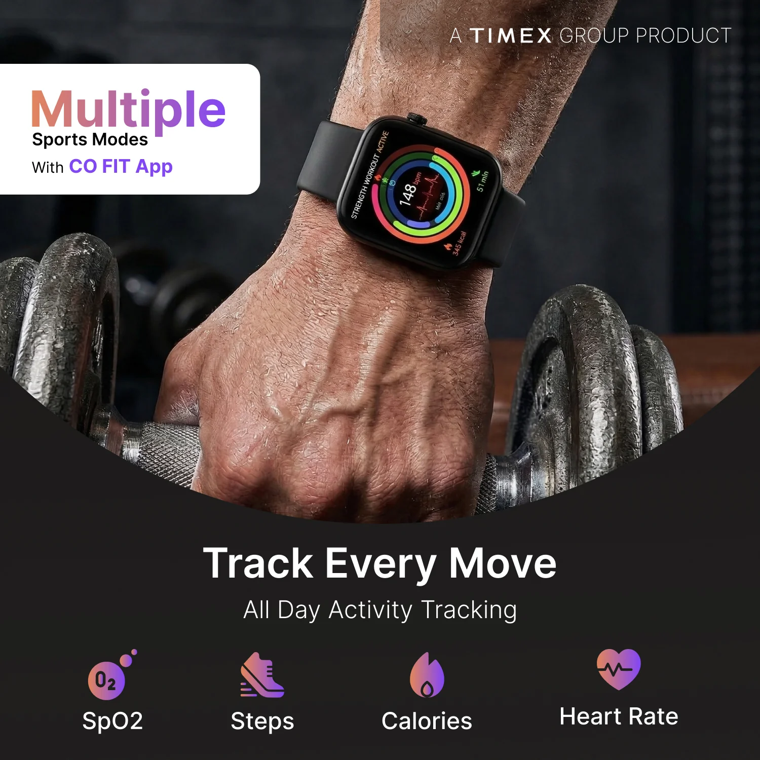 TIMEX iConnect Alpha 1.83 inch TFT Display BT Calling Smartwatch - TWIXW1700T - Image 5