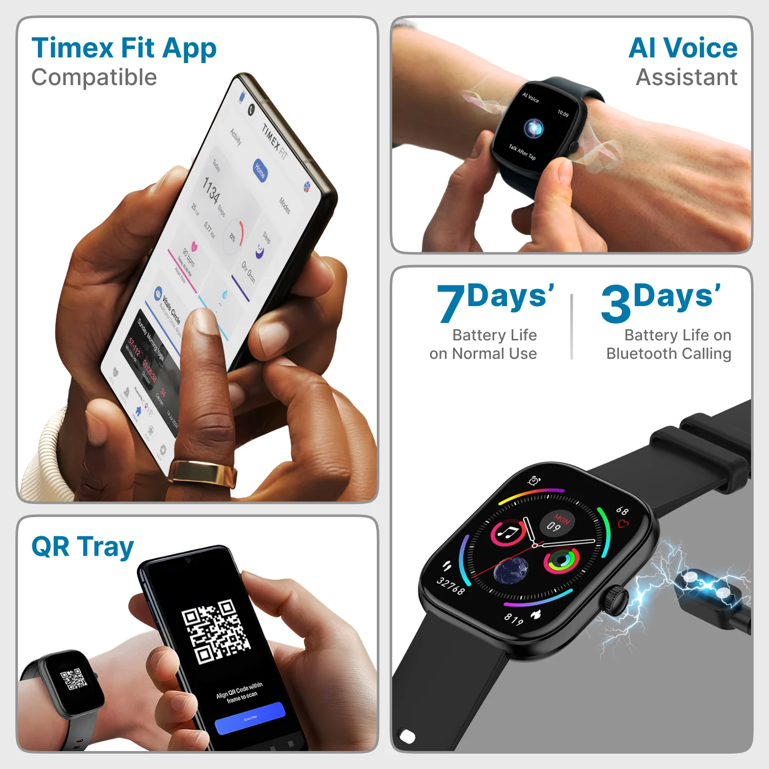 Timex iConnect Arc 2.01 inches (5.1 cm) Display with BT Calling Smartwatch For Unisex - TWIXW1400T - Image 13