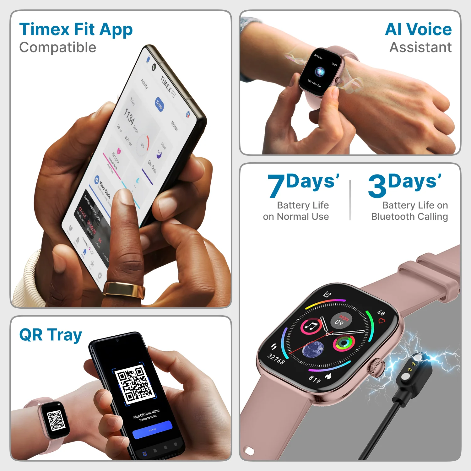 Timex iConnect Arc 2.01 inches (5.1 cm) Display with BT Calling Smartwatch For Unisex - TWIXW1401T - Image 12