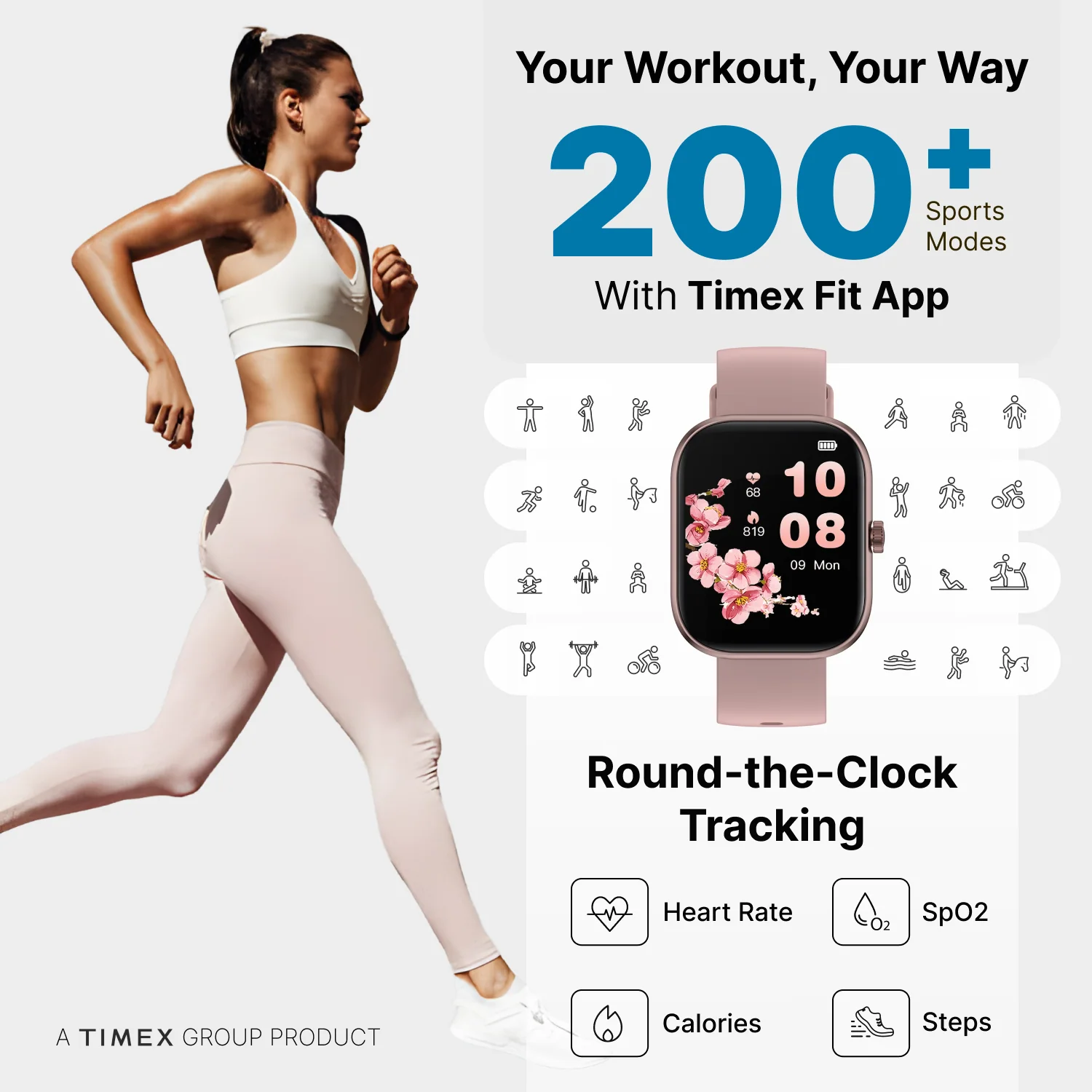 Timex iConnect Arc 2.01 inches (5.1 cm) Display with BT Calling Smartwatch For Unisex - TWIXW1401T - Image 6