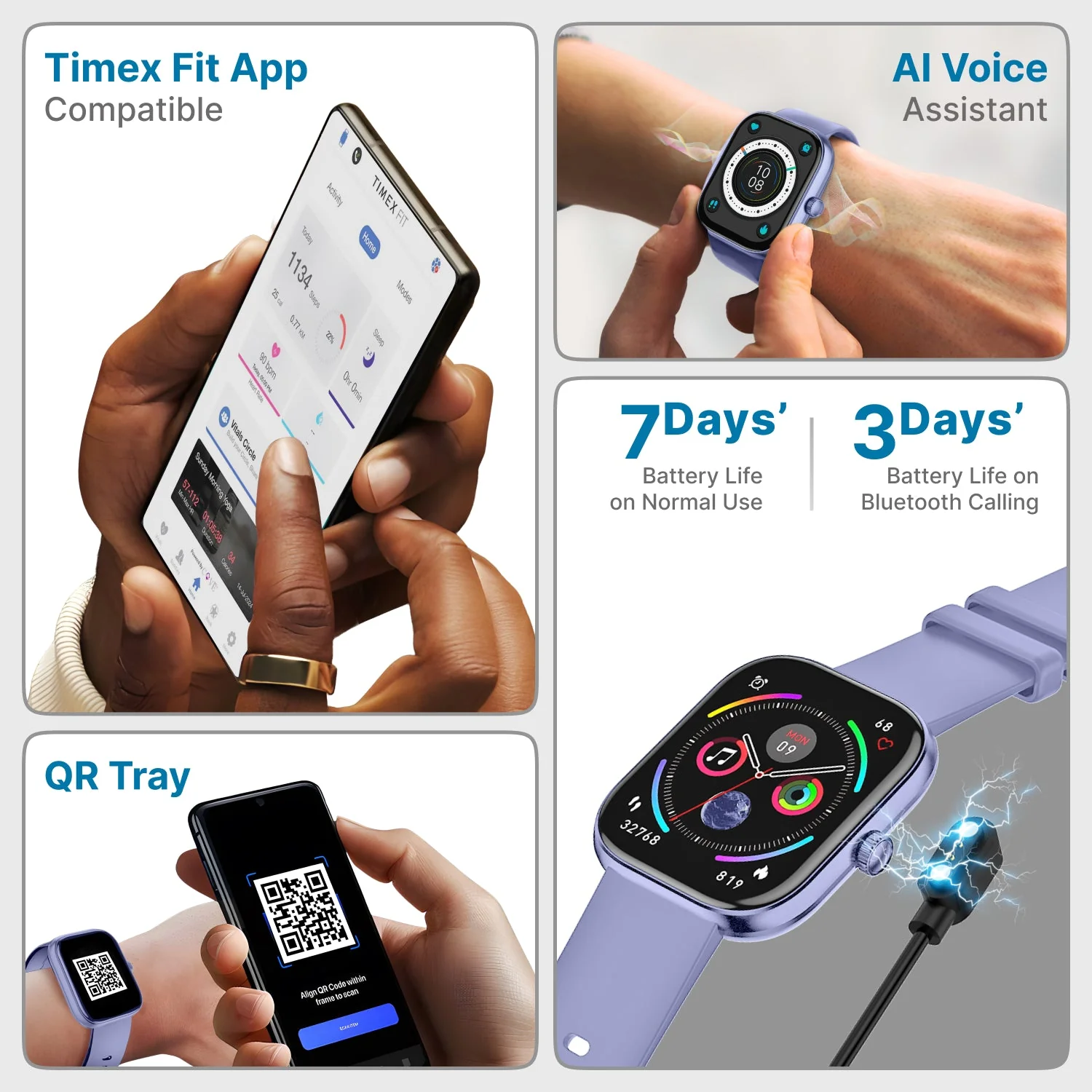 Timex iConnect Arc 2.01 inches (5.1 cm) Display with BT Calling Smartwatch For Unisex - TWIXW1403T - Image 5