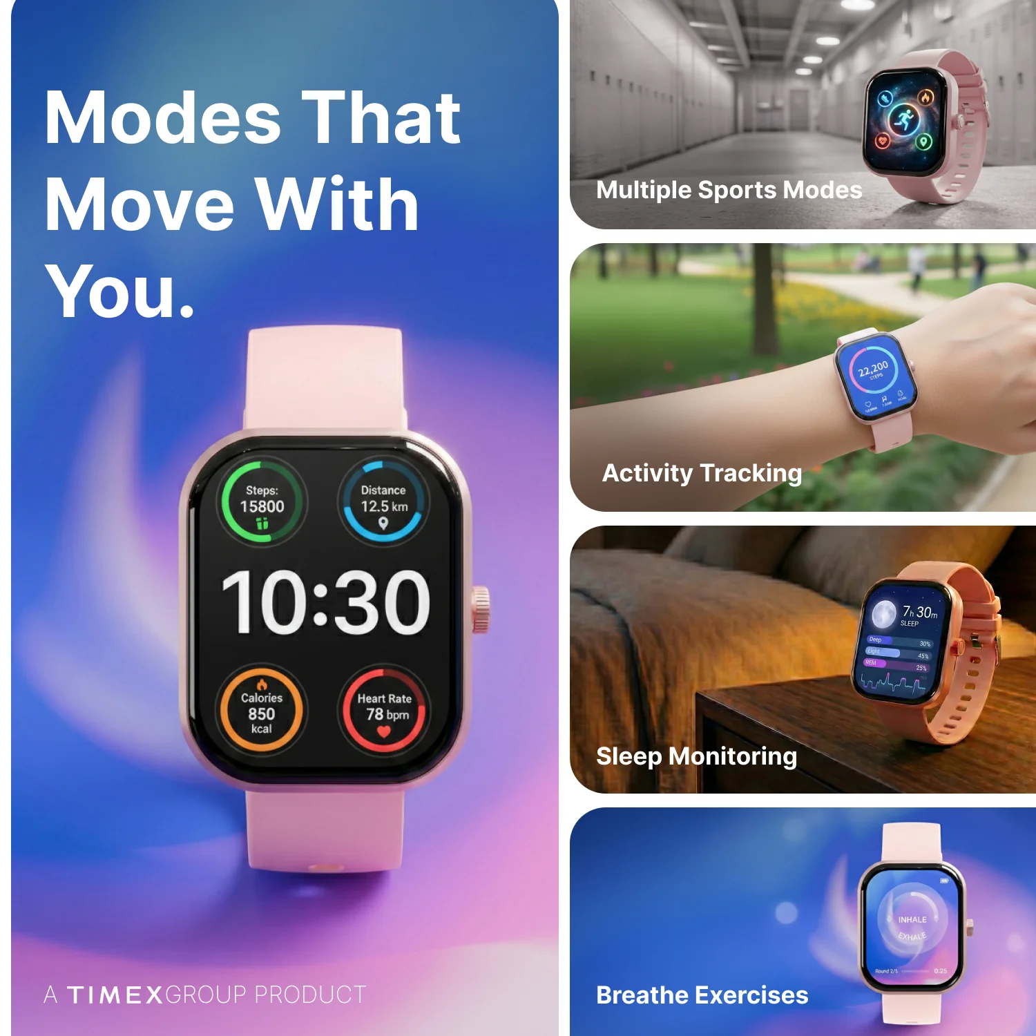 TIMEX iConnect Arc+ Smartwatch with 2.01 Inch IPS Display with  BT Calling Smartwatch for Unisex - TWIXW1601T - Image 5