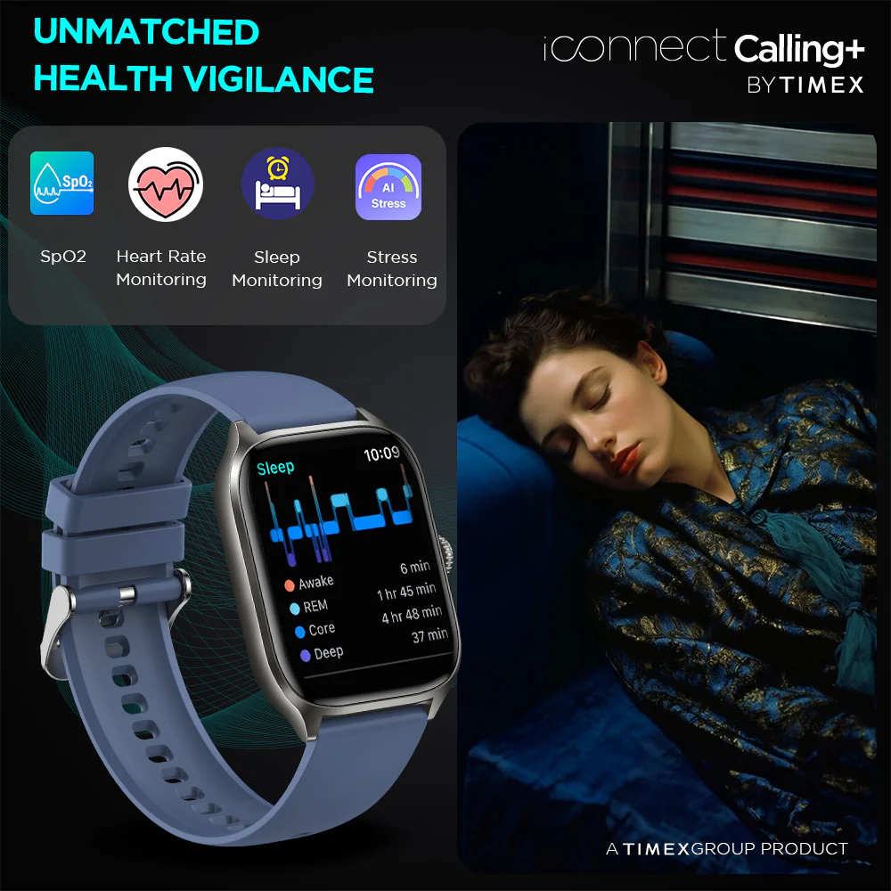 Timex IConnect Calling Smartwatch Elegant 2.01 inches (5.10 cm) Screen with Smart Notifications|Bluetooth Calling|AI Voice Assist- TWIXW501T - Image 4