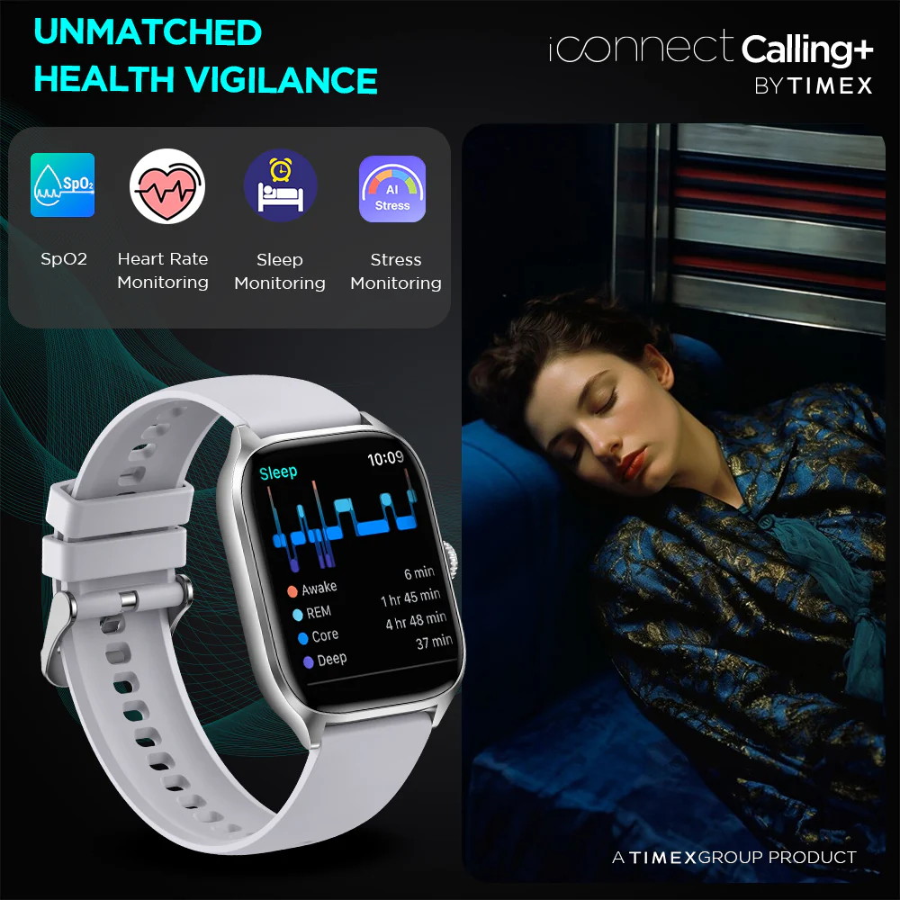 Timex iConnect Calling 2.01(5.10 cm) TFT Display with Functional Crown|Bluetooth Calling|AI Voice Assist|100 Sports Modes - TWIXW502T - Image 6