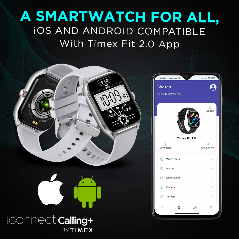 Timex iConnect Calling 2.01(5.10 cm) TFT Display with Functional Crown|Bluetooth Calling|AI Voice Assist|100 Sports Modes - TWIXW502T - Image 7