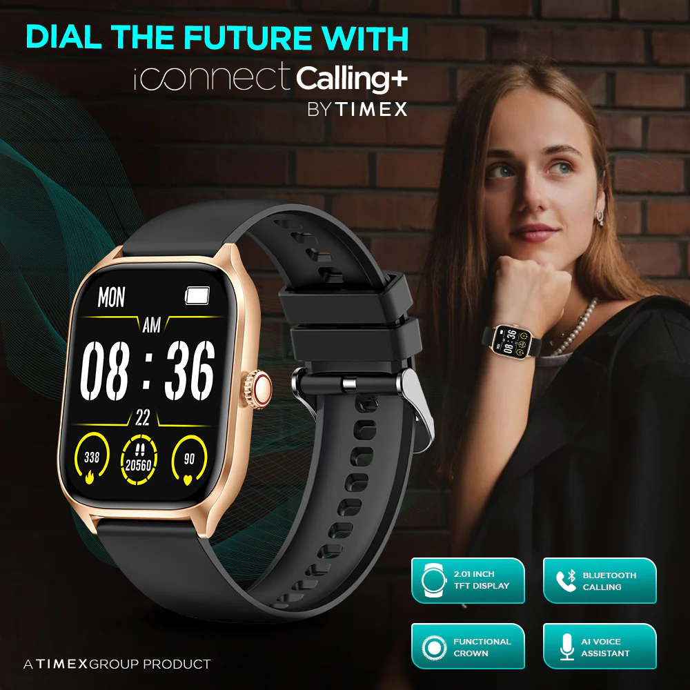 Timex iConnect Calling 2.01(5.10 cm) by Timex with FT Display|Pixel Resolution|Functional Crown|Bluetooth Calling|AI Voice Assist|- TWIXW503T - Image 3