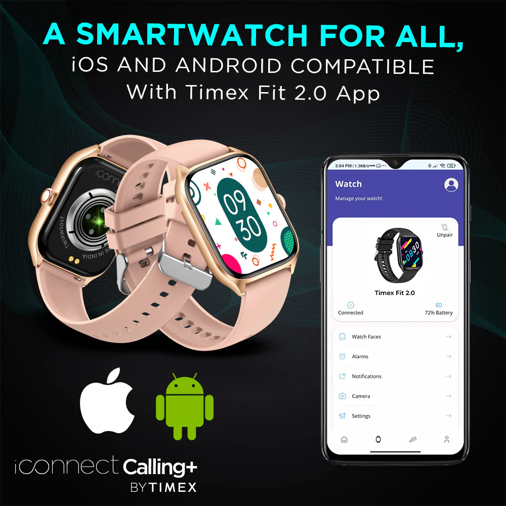 Timex IConnect Calling 2.01(5.10 cm) TFT Display With Functional Crown|Bluetooth Calling | AI Voice Assist|100 Sports Modes- TWIXW504T - Image 2