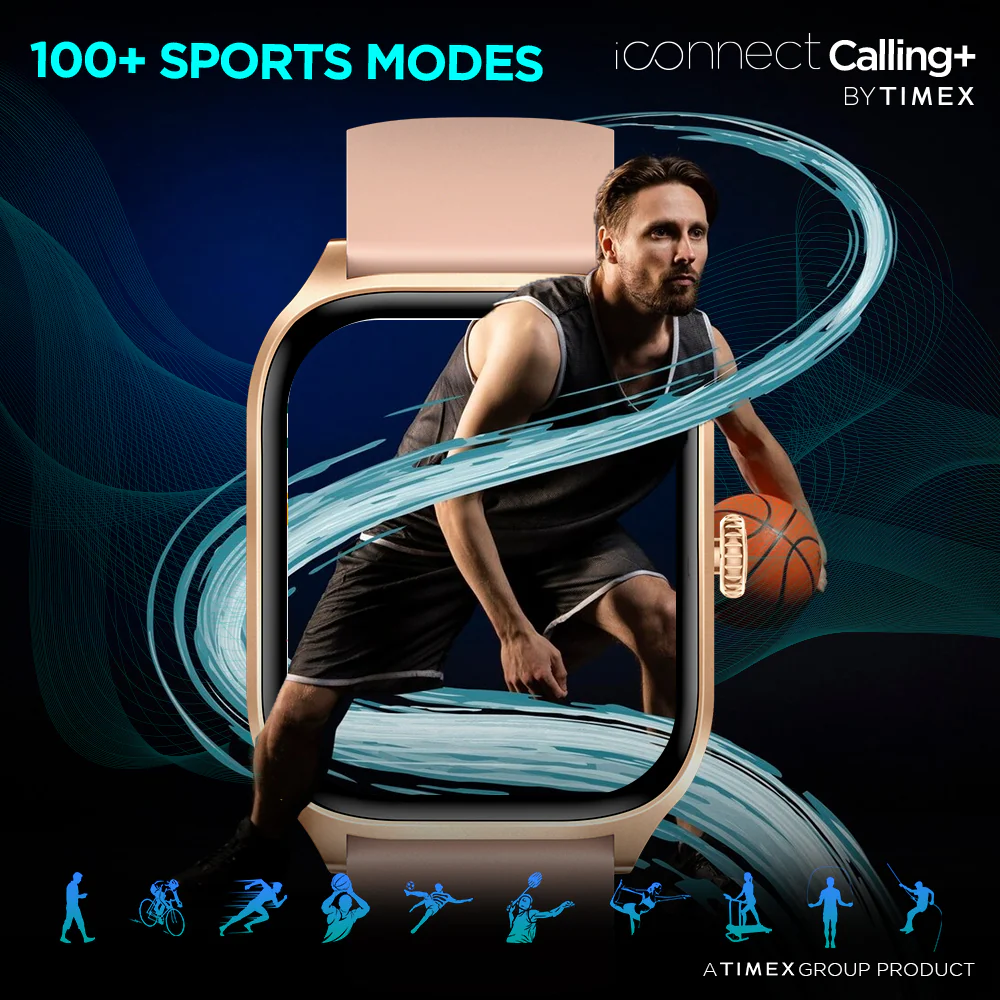Timex IConnect Calling 2.01(5.10 cm) TFT Display With Functional Crown|Bluetooth Calling | AI Voice Assist|100 Sports Modes- TWIXW504T - Image 6