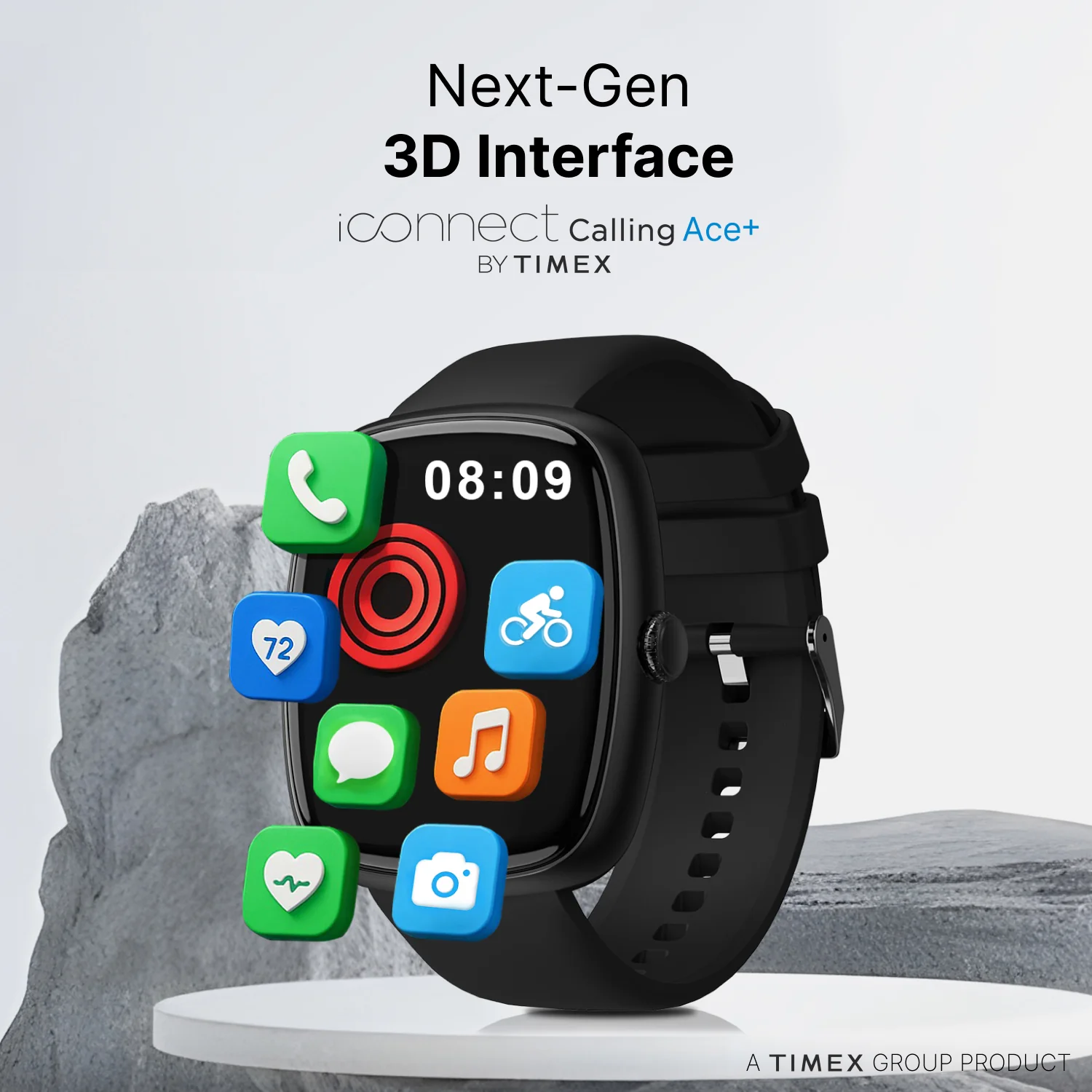 Timex iConnect Calling Ace 1.83(4.6 cm) 3D UI Display with Functional Crown and BT Calling Smartwatch For Unisex - TWIXW1500T - Image 9
