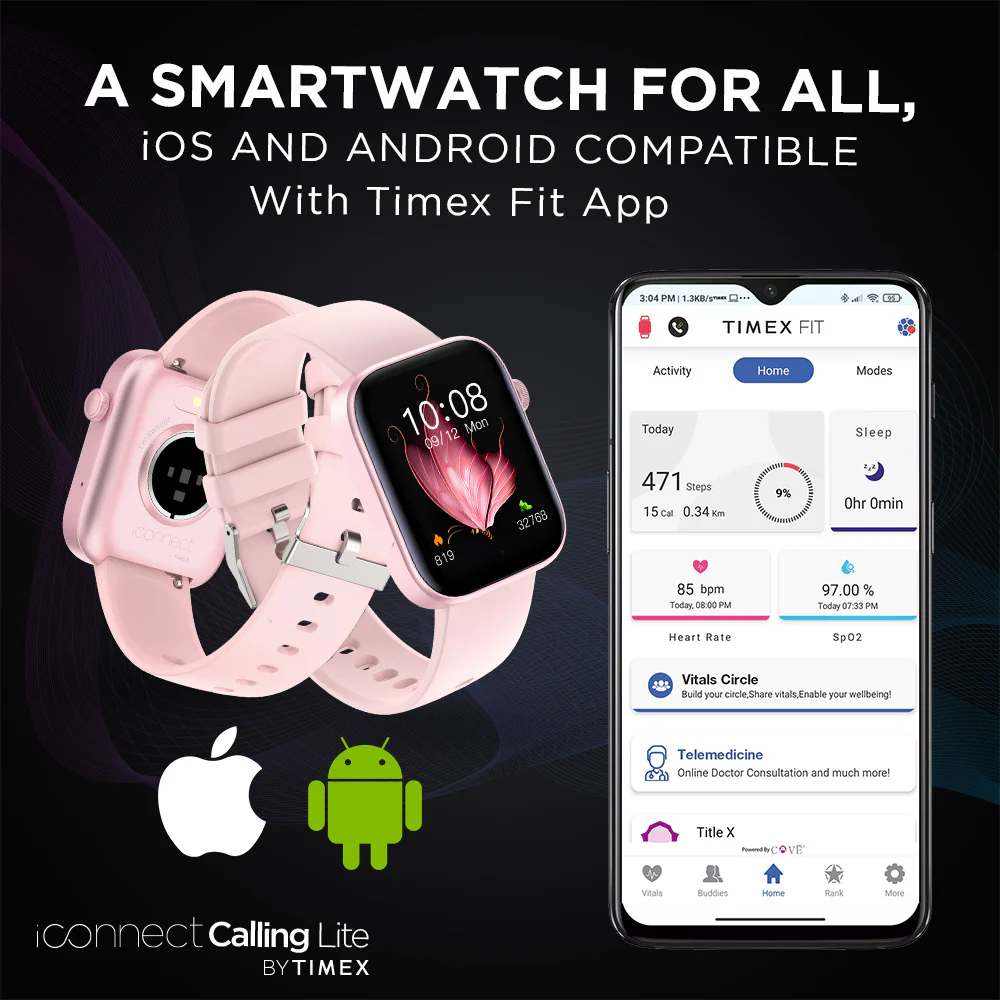 Timex iConnect Calling Lite 1.83(4.6cm) Display BT Calling Smartwatch For Unisex - TWIXW600T - Image 15