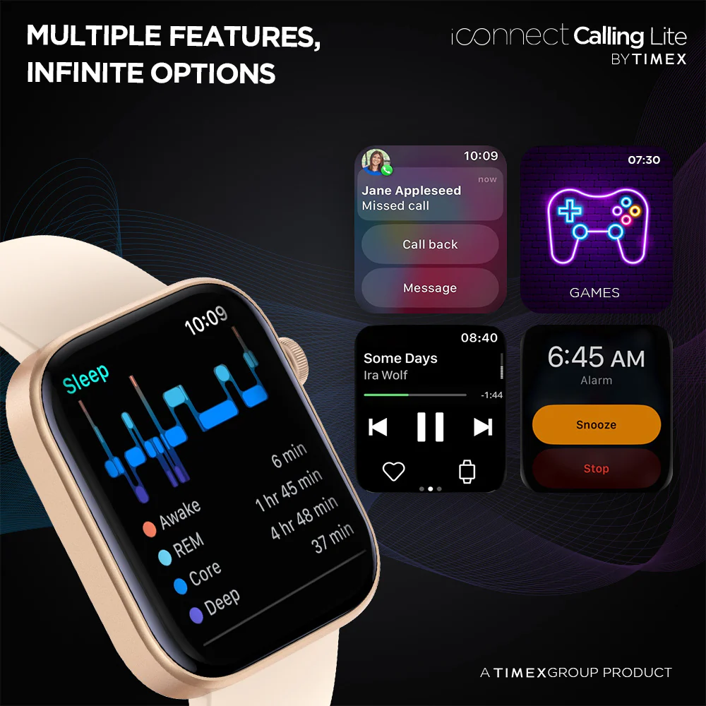 Timex iConnect Calling Lite 1.83 inches (4.6cm) Display BT Calling Smartwatch For Unisex - TWIXW601T - Image 15