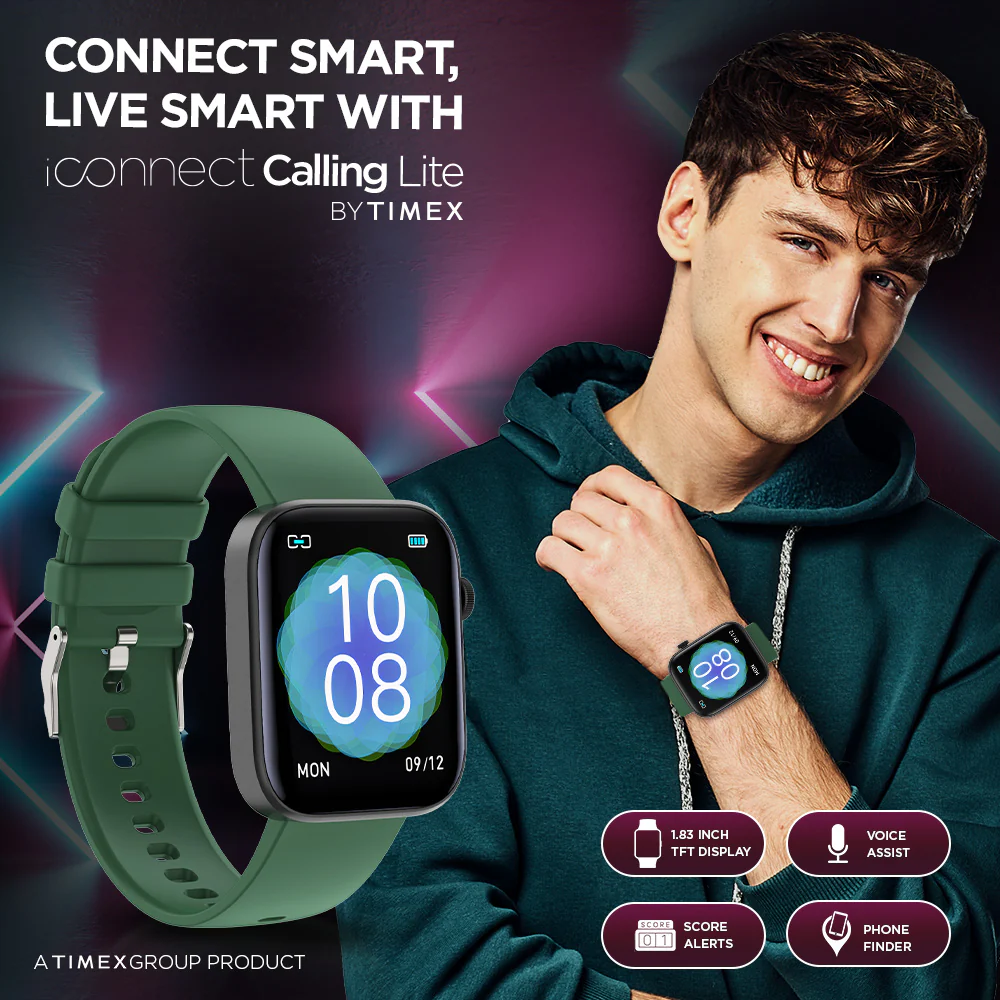 Timex iConnect Calling Lite 1.83 inches (4.6cm) Display BT Calling Smartwatch For Unisex - TWIXW603T - Image 2