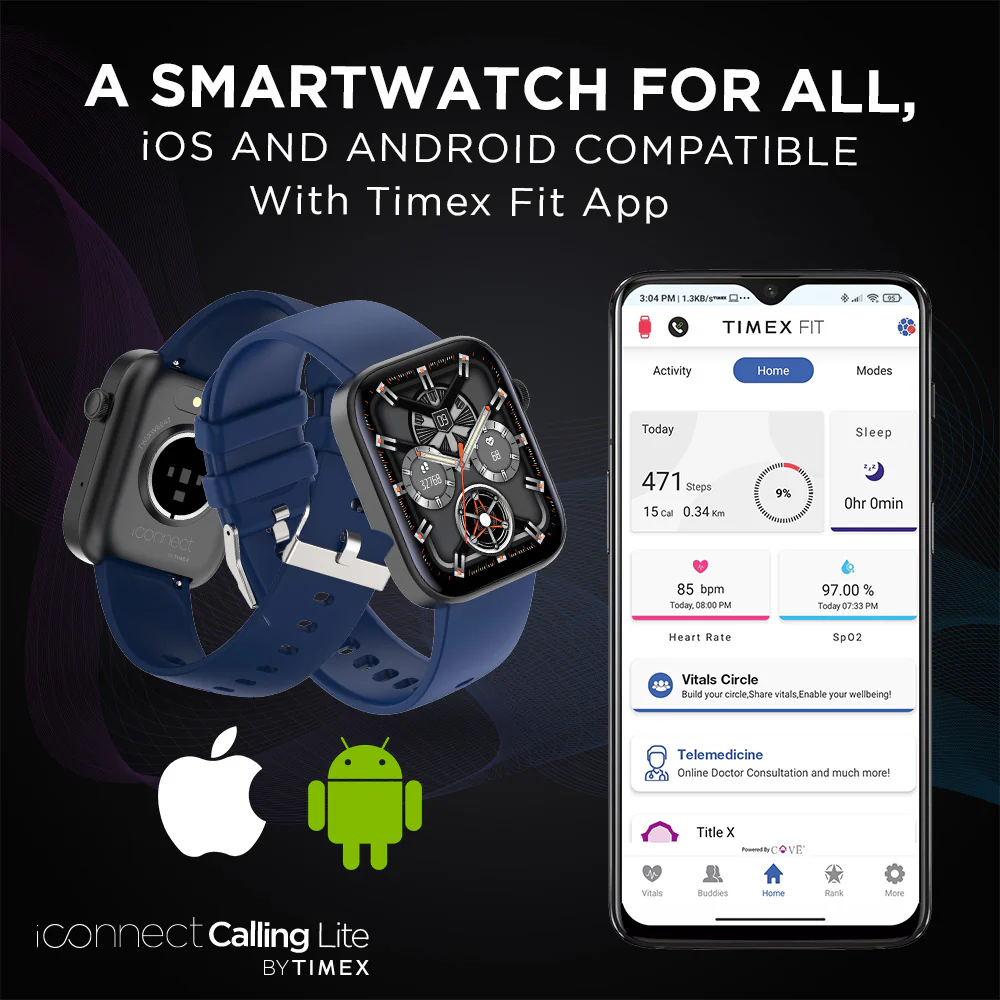 Timex iConnect Calling Lite 1.83(4.6cm) Display BT Calling Smartwatch For Unisex - TWIXW604T - Image 7