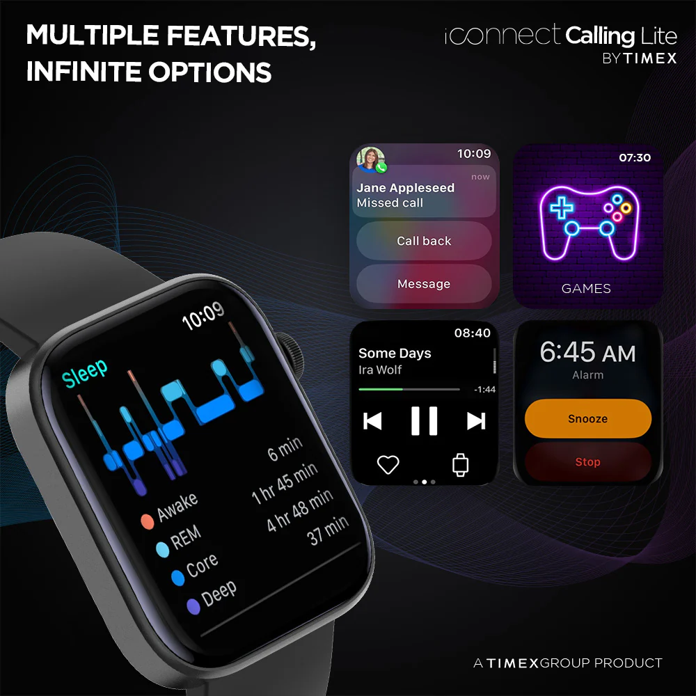 Timex iConnect Calling Lite 1.83(4.6cm) Display BT Calling Smartwatch For Unisex - TWIXW605T - Image 6