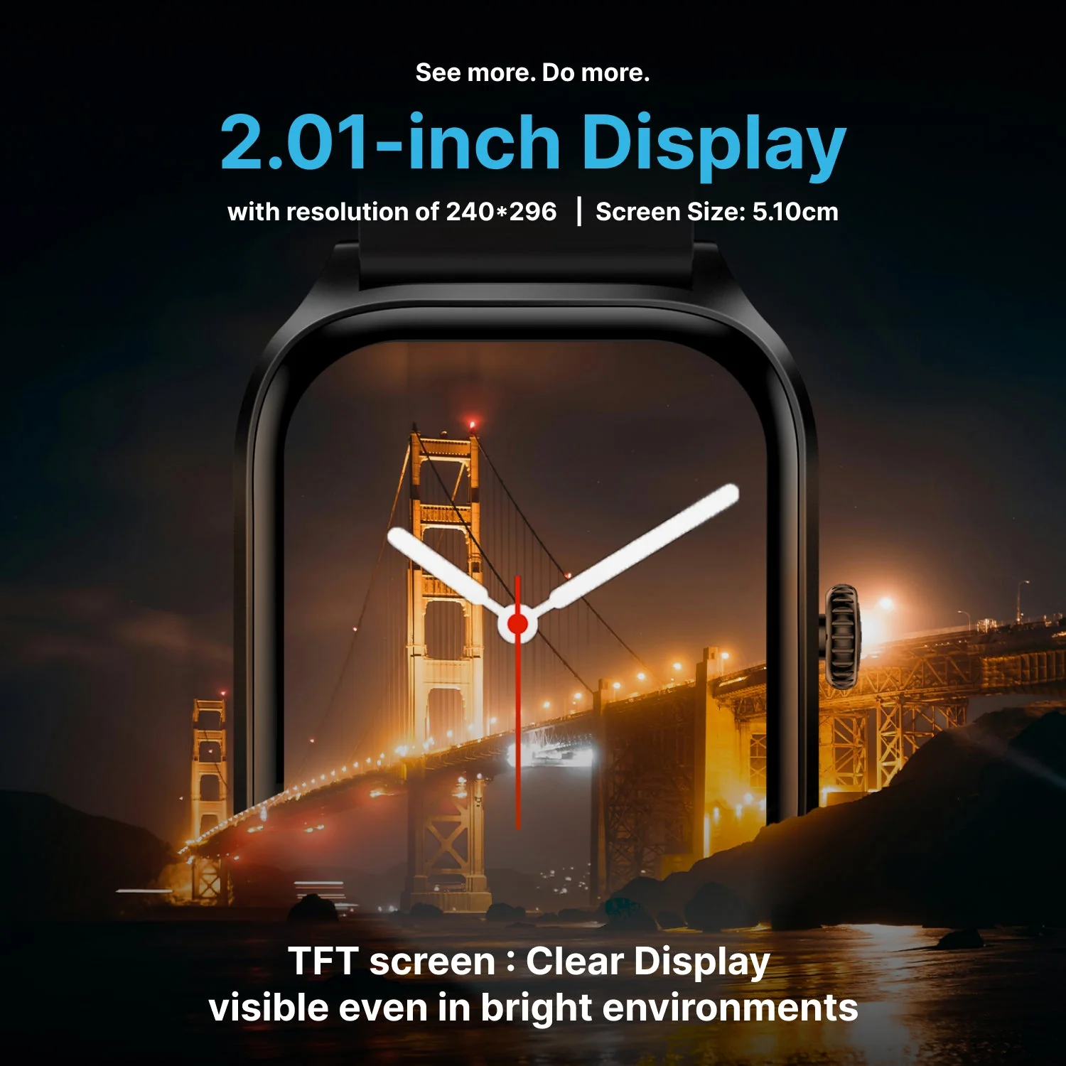 Timex iConnect Calling Max 2.01(5.1cm) Display with Functional Crown and BT Calling Smartwatch For Unisex - TWIXW1300T - Image 2