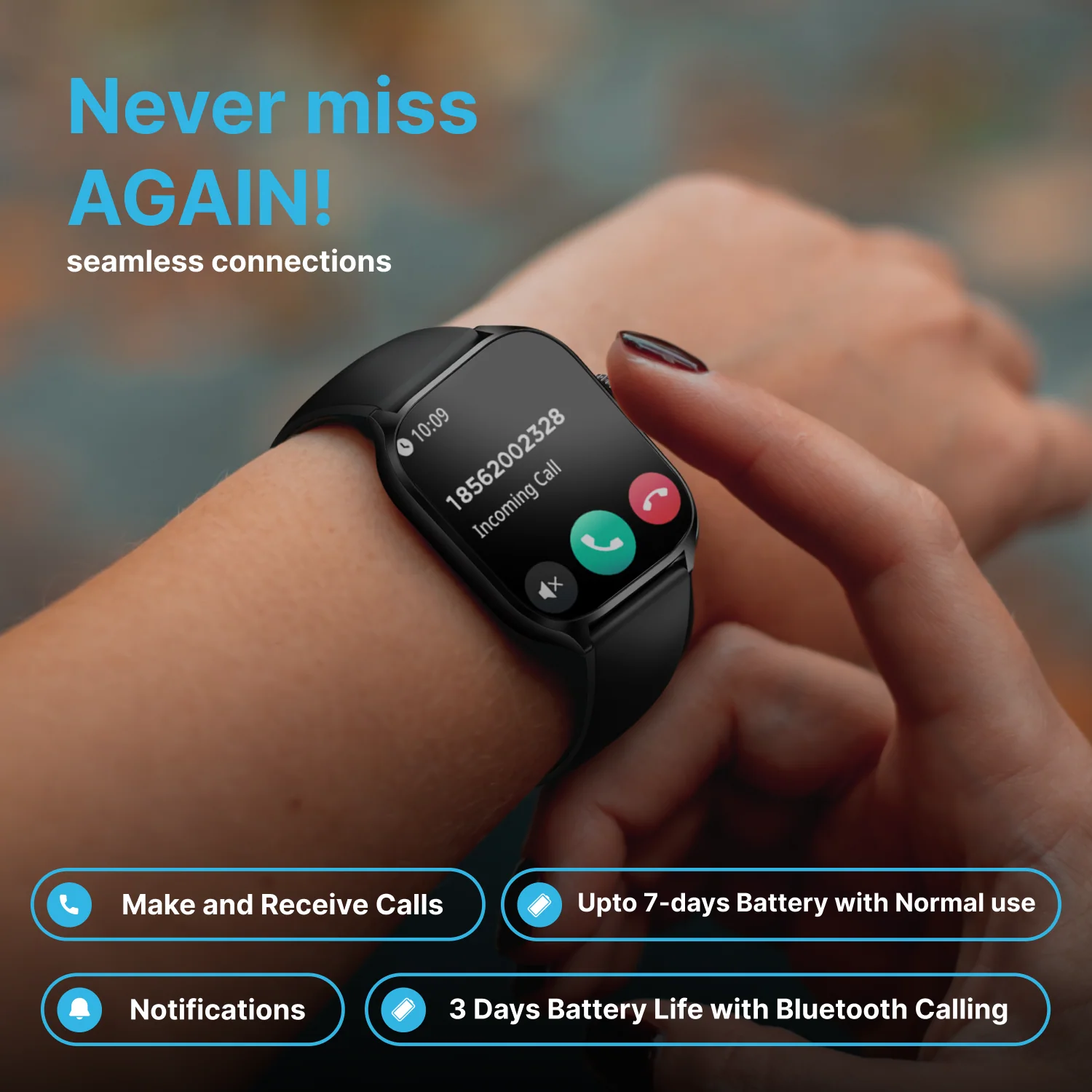 Timex iConnect Calling Max 2.01(5.1cm) Display with Functional Crown and BT Calling Smartwatch For Unisex - TWIXW1300T - Image 7