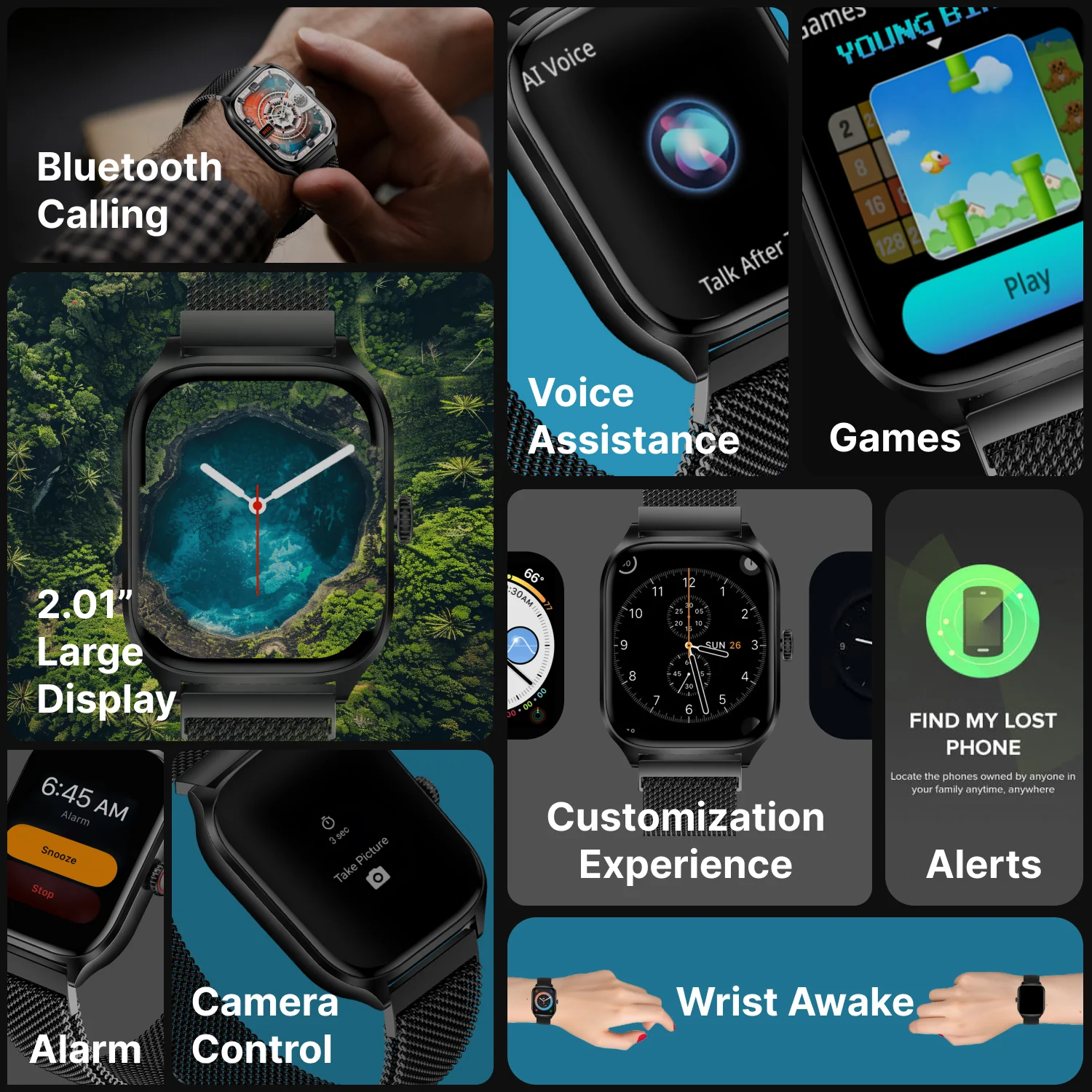 Timex iConnect Calling Max 2.01(5.1cm) Display with Functional Crown and BT Calling Smartwatch For Unisex - TWIXW1303T - Image 11