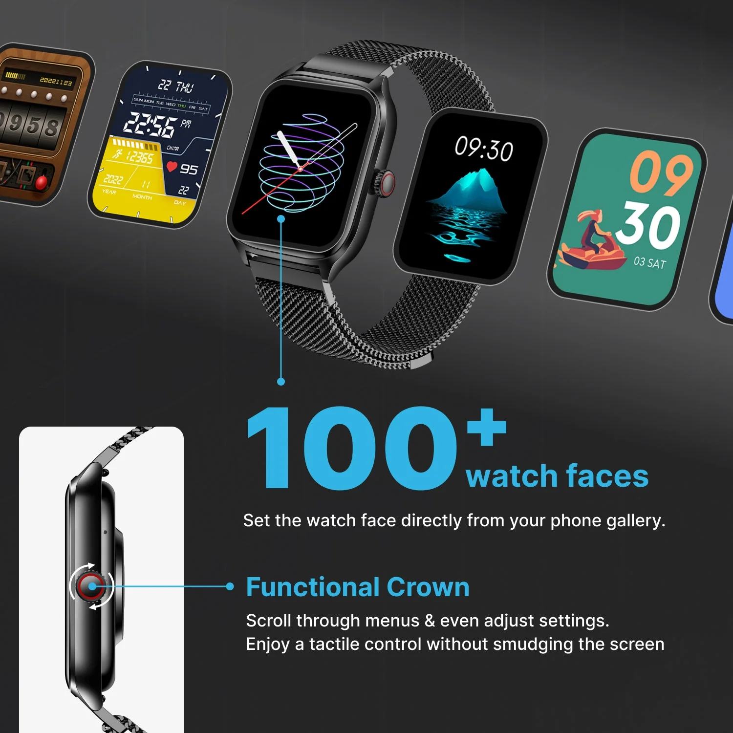 Timex iConnect Calling Max 2.01(5.1cm) Display with Functional Crown and BT Calling Smartwatch For Unisex - TWIXW1303T - Image 5
