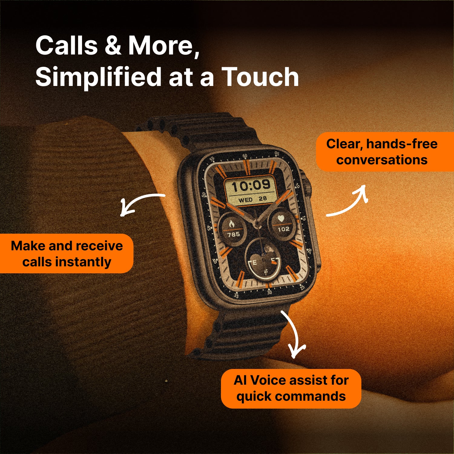 Timex iConnect Edge 1.83 inches (4.64 cm) Display with Functional Crown and BT Calling Smartwatch For Unisex - TWIXW700T - Image 6
