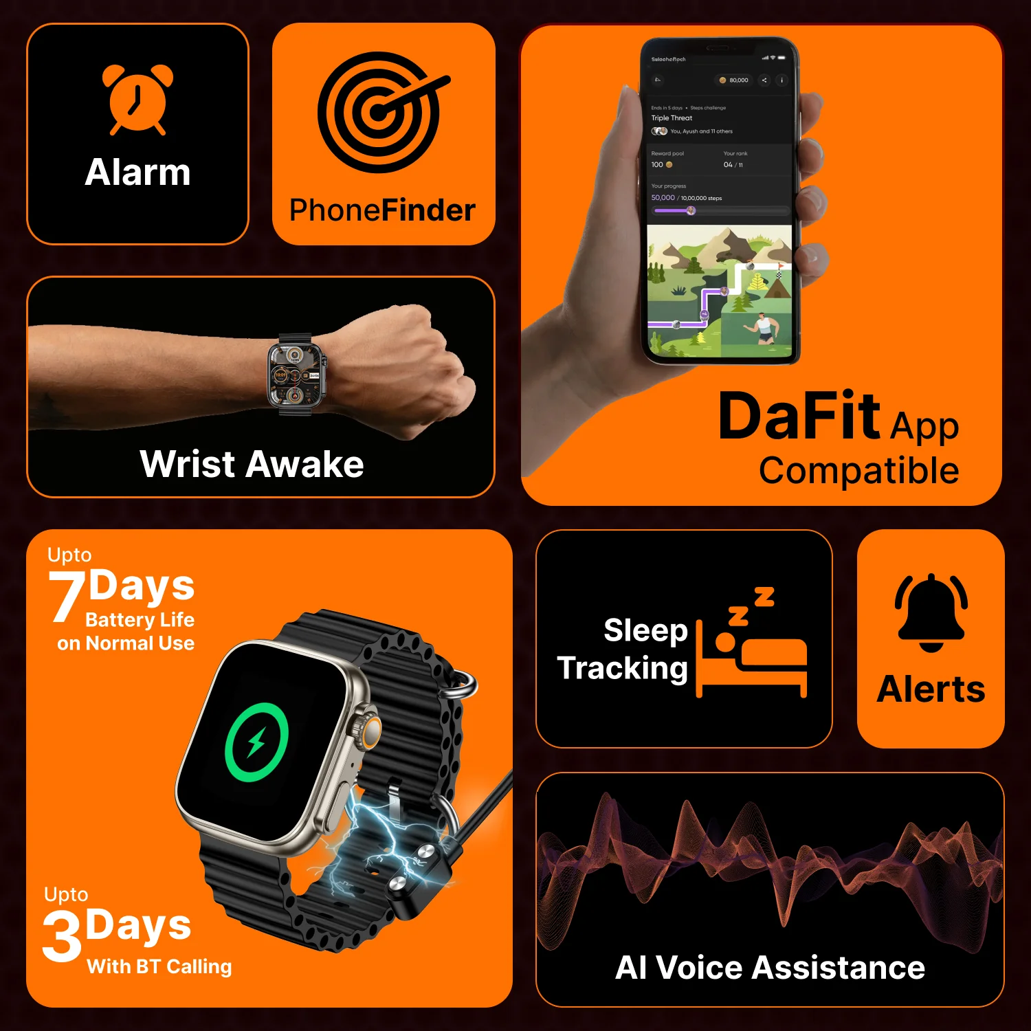 Timex iConnect Edge 1.83(4.64 cm) Display with Functional Crown and BT Calling Smartwatch For Unisex - TWIXW702T - Image 8