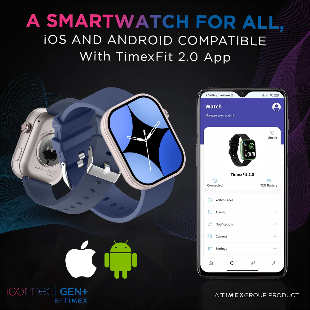 Timex iConnect Gen Smartwatch|2.01(5.10 cm) TFT Display with 240x296 Pixel Resolution|Rotational Crown|Single Sync Bluetooth Calling|AI Voice Assist|100 Sports Modes|200 Watchfaces|Upto 7 Days Battery(Normal Usage) - TWIXW300T - Image 5
