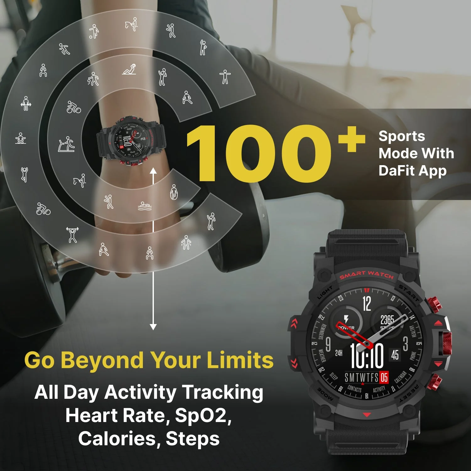 Timex iConnect Go 1.38 inches (3.50 cm) Display with Functional Crown and BT Calling Smartwatch For Unisex - TWIXW800T - Image 5