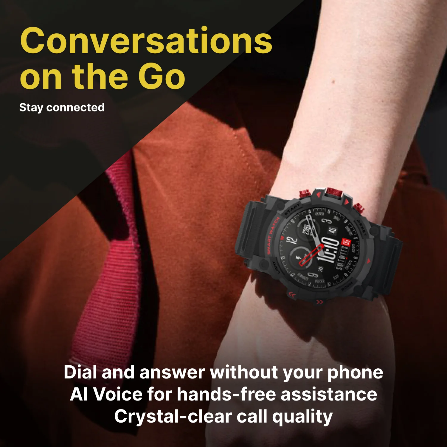 Timex iConnect Go 1.38 inches (3.50 cm) Display with Functional Crown and BT Calling Smartwatch For Unisex - TWIXW800T - Image 9