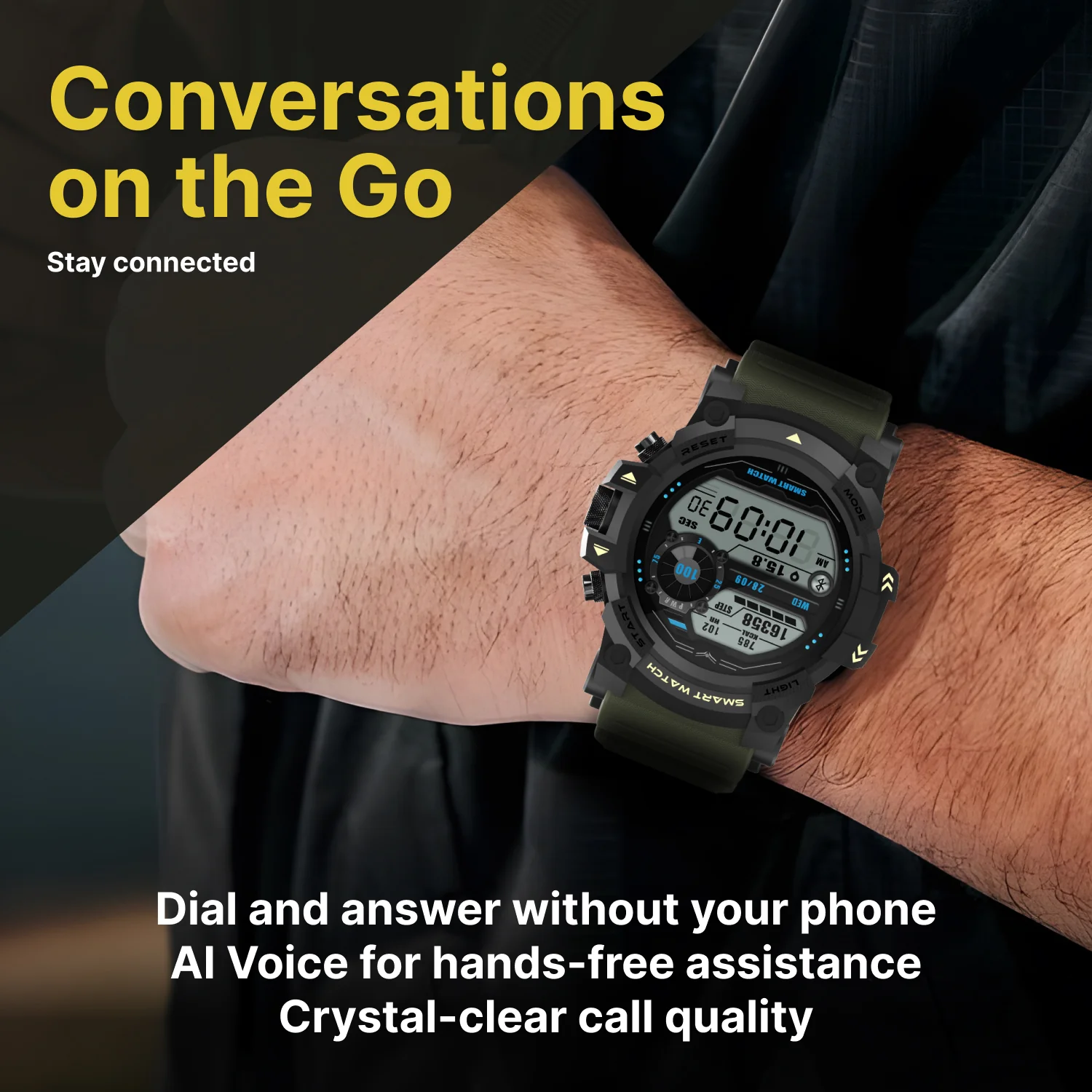 Timex iConnect Go 1.38 inches (3.50 cm) Display with Functional Crown and BT Calling Smartwatch For Unisex - TWIXW801T - Image 10